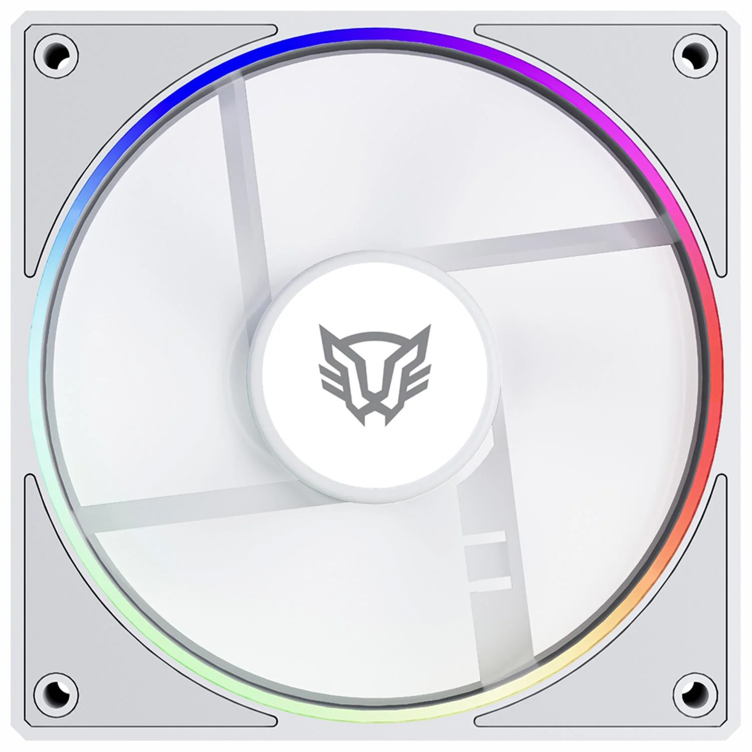 Ventilador Gamer BALAM RUSH EOLOX BORA EXB85 120mm ARGB Diseño Cuadrado PWM 4 pin + Aura 1600RPM Blanco BR-942218 - Image 2