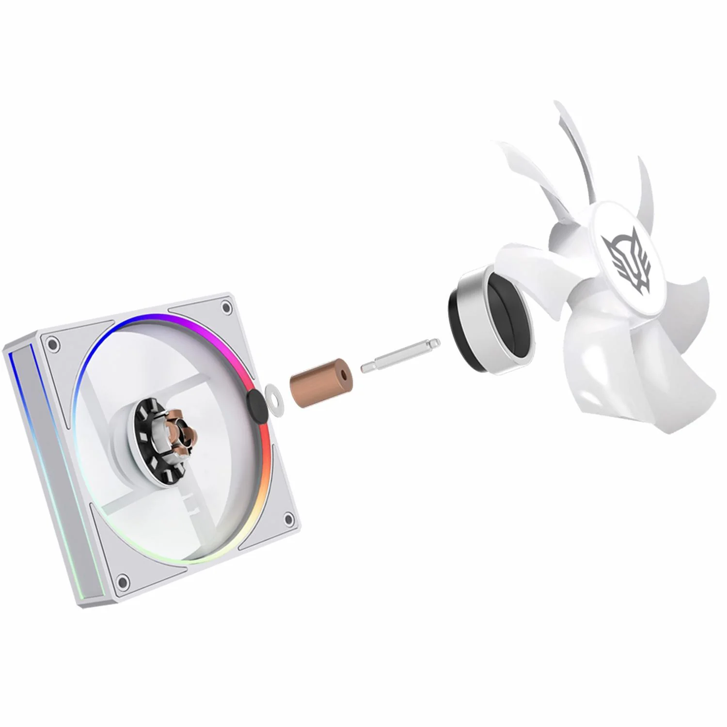 Ventilador Gamer BALAM RUSH EOLOX BORA EXB85 120mm ARGB Diseño Cuadrado PWM 4 pin + Aura 1600RPM Blanco BR-942218 - Image 4
