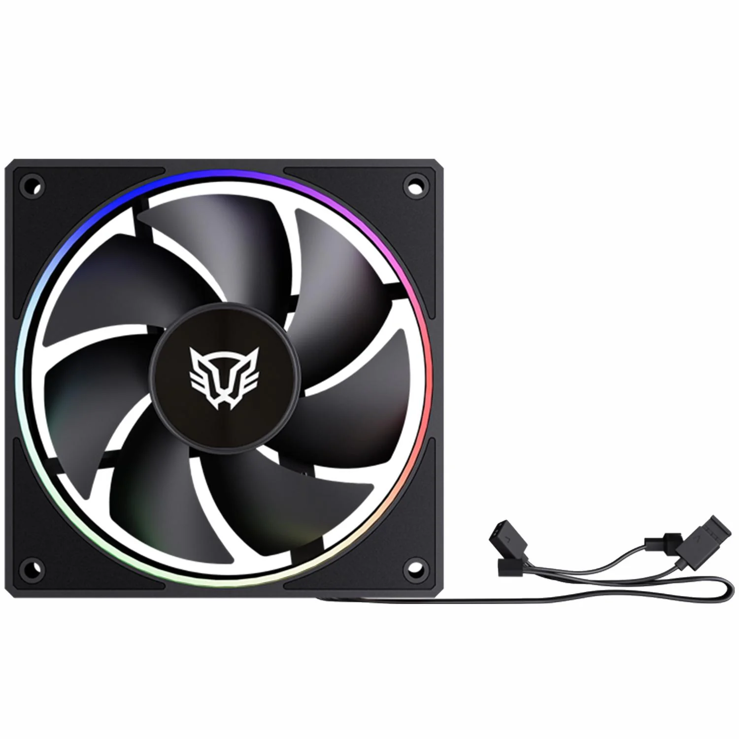 Ventilador Gamer BALAM RUSH EOLOX BORA EXB85 120mm ARGB Diseño Cuadrado PWM 4 pin + Aura 1600RPM Negro BR-942201