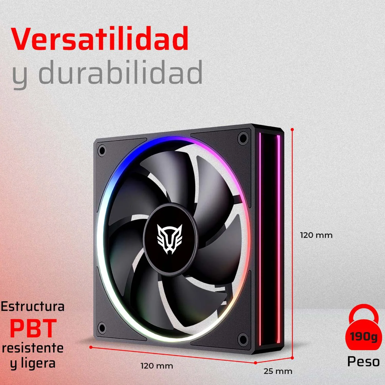Ventilador Gamer BALAM RUSH EOLOX BORA EXB85 120mm ARGB Diseño Cuadrado PWM 4 pin + Aura 1600RPM Negro BR-942201 - Image 5