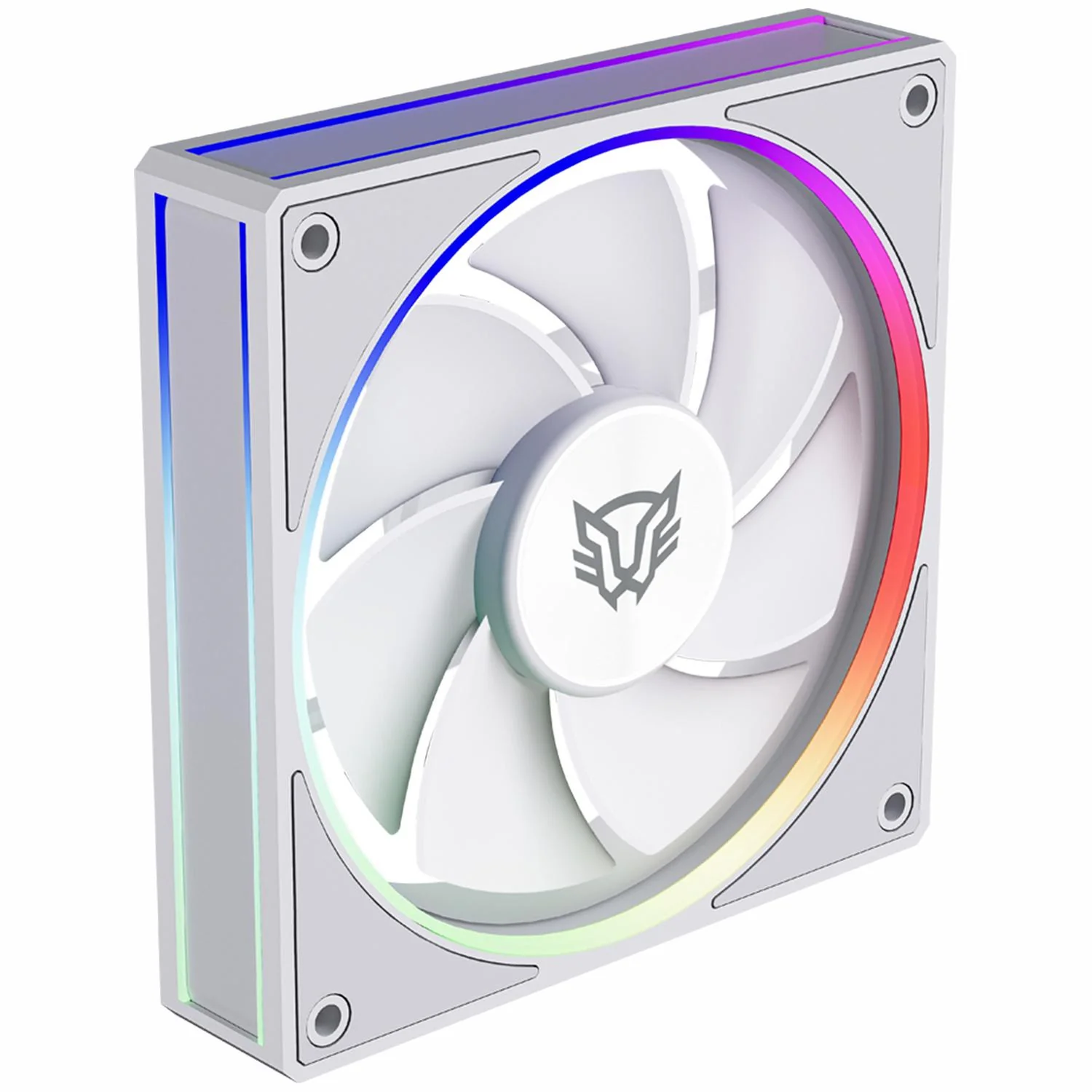 Ventilador Gamer BALAM RUSH EOLOX BORA-R EXB85R 120mm ARGB Aspas Inversas Diseño Cuadrado PWM 4 pin + Aura 1600RPM Blanco BR-942232 - Image 2