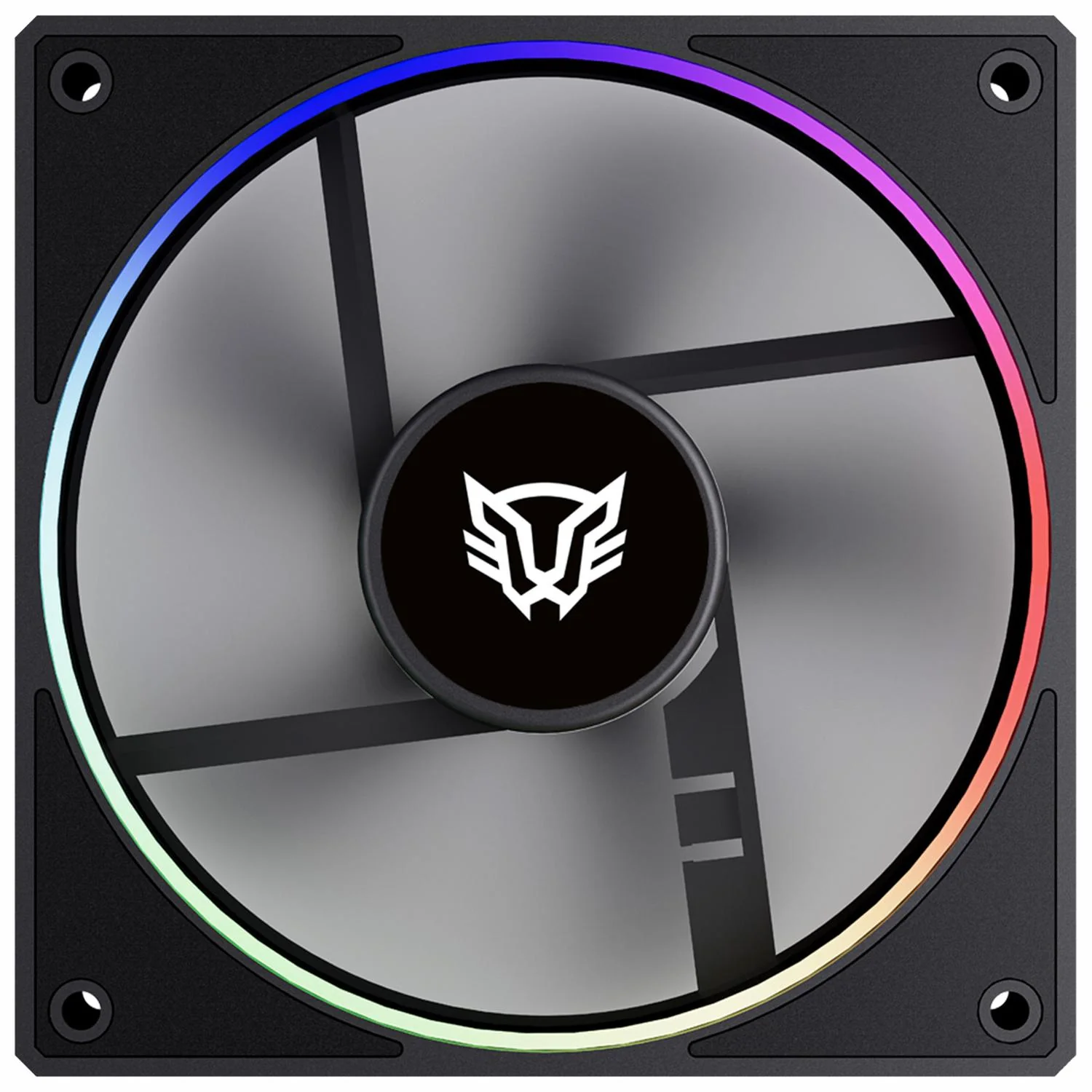 Ventilador Gamer BALAM RUSH EOLOX BORA-R EXB85R 120mm ARGB Aspas Inversas Diseño Cuadrado PWM 4 pin + Aura 1600RPM Negro BR-942225 - Image 2