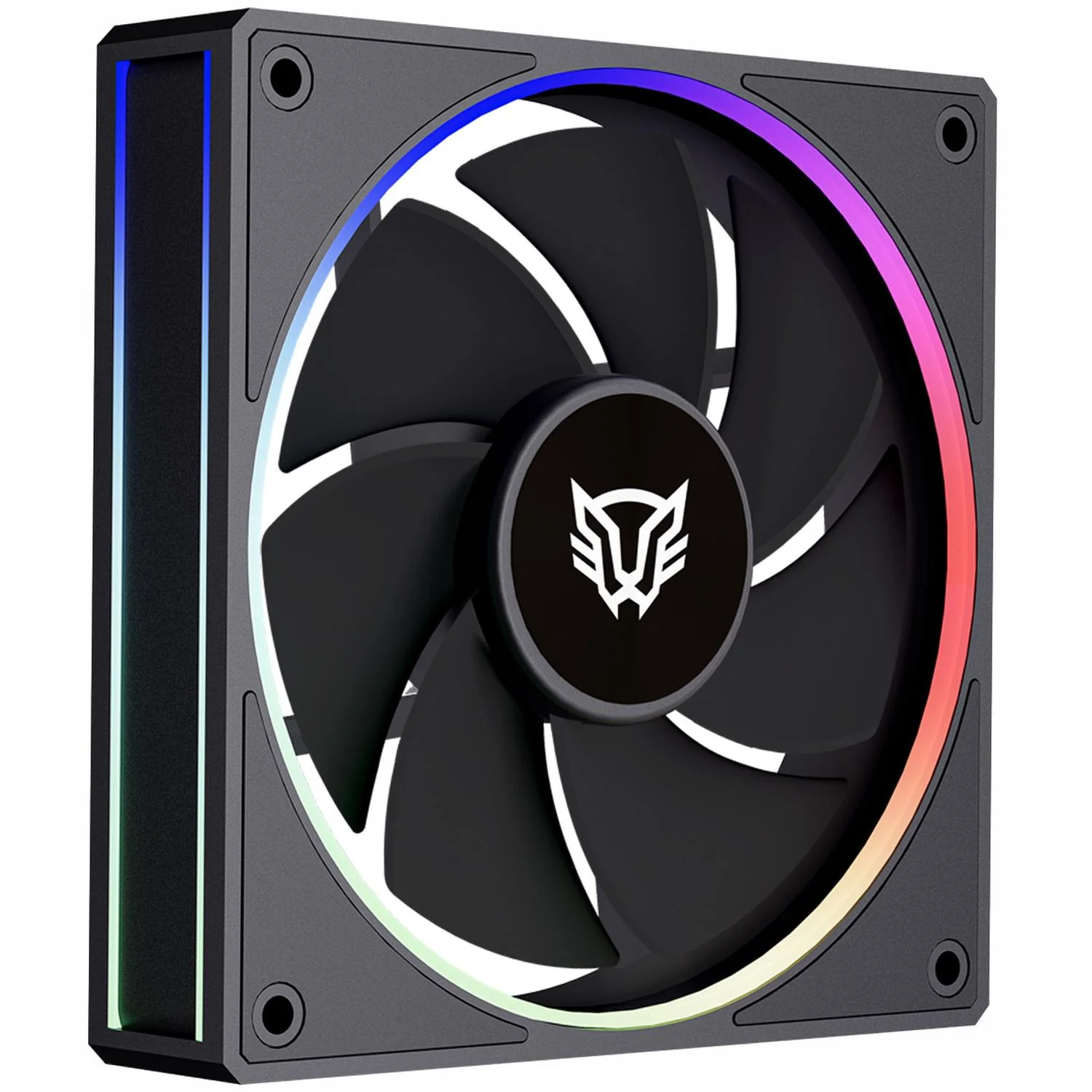Ventilador Gamer BALAM RUSH EOLOX BORA-R EXB85R 120mm ARGB Aspas Inversas Diseño Cuadrado PWM 4 pin + Aura 1600RPM Negro BR-942225 - Image 3