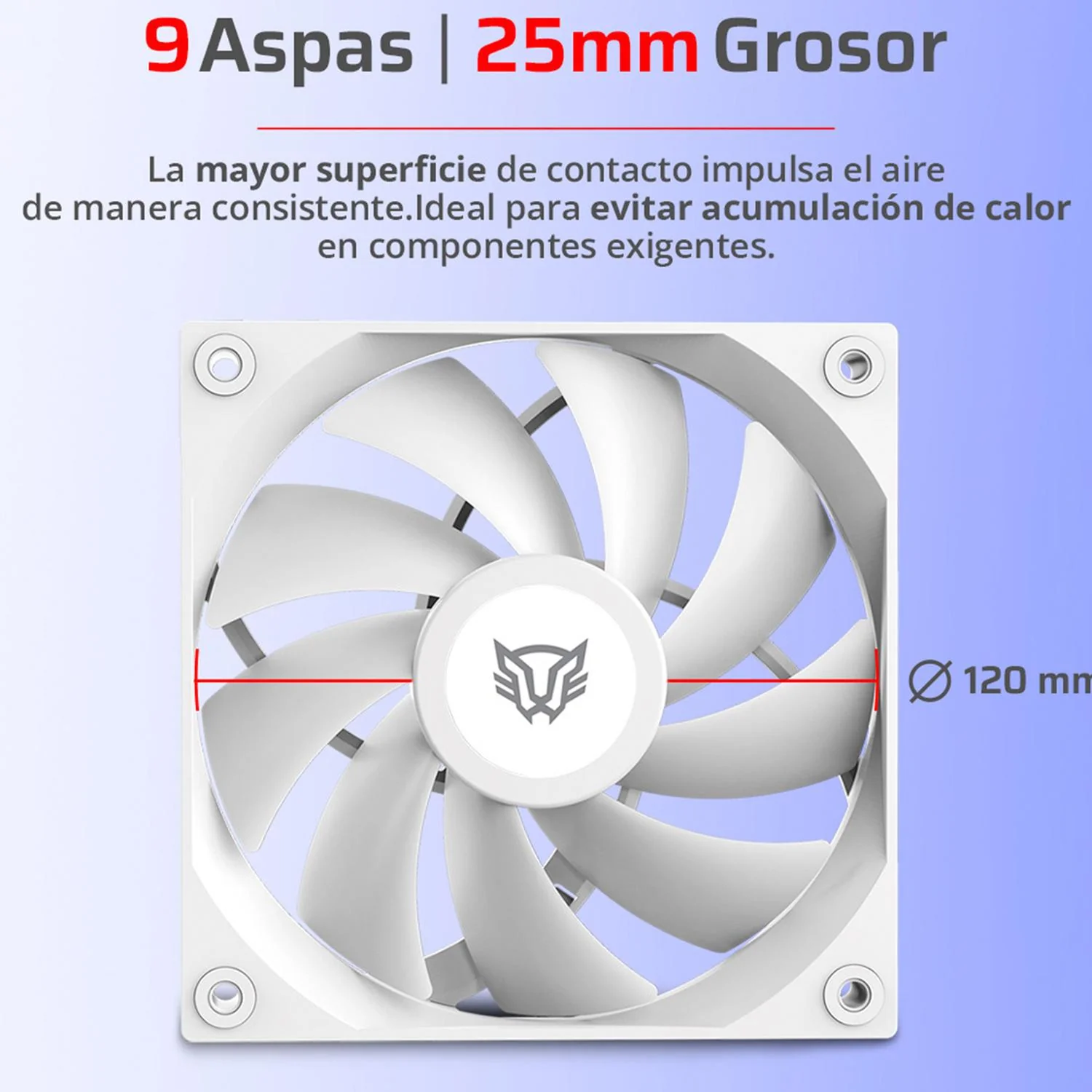 Ventilador Gamer BALAM RUSH EOLOX GLAZIAR EXG77 120mm Aspas Aerodinámicas PWM 4 pin 2000RPM Blanco BR-942171 - Image 5