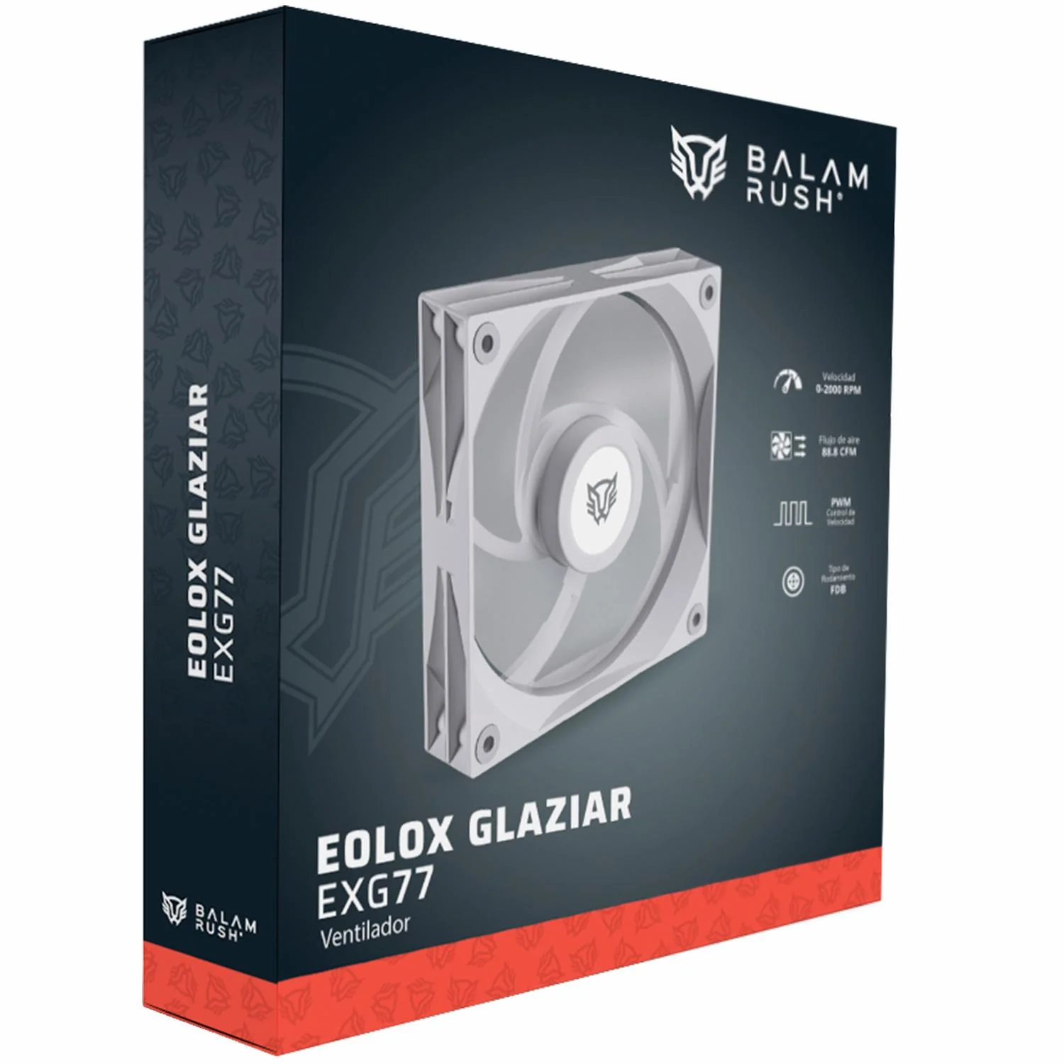 Ventilador Gamer BALAM RUSH EOLOX GLAZIAR EXG77 120mm Aspas Aerodinámicas PWM 4 pin 2000RPM Blanco BR-942171 - Image 6