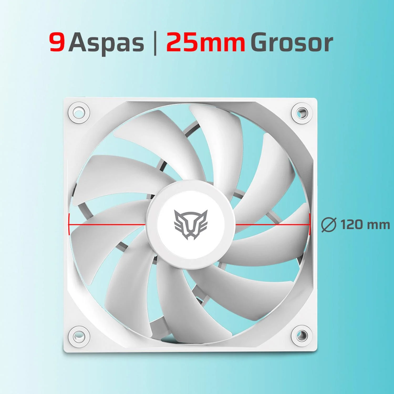 Ventilador Gamer BALAM RUSH EOLOX GLAZIAR PRO EXG99 120mm Aspas Aerodinámicas PWM 4 pin 2000RPM Blanco BR-942195 - Image 5