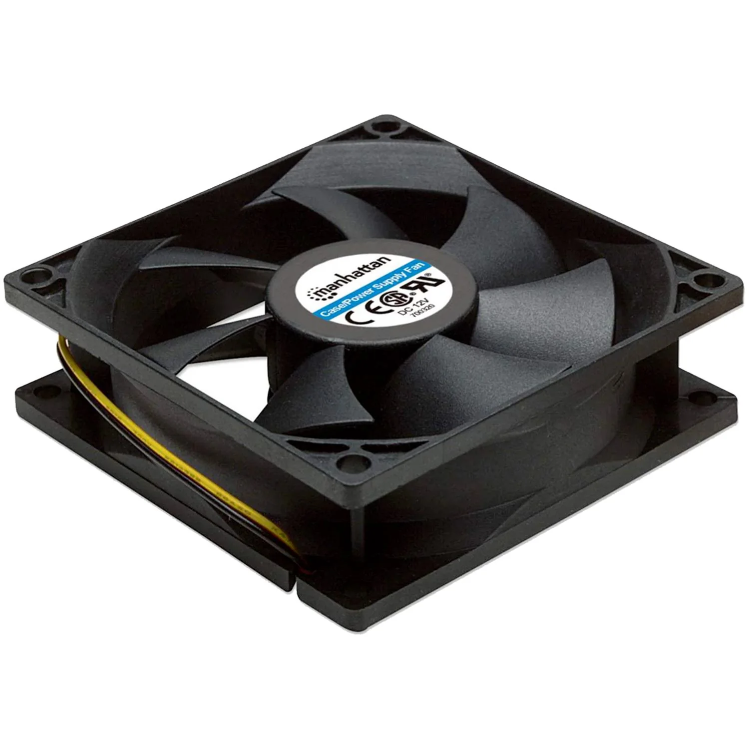 Ventilador PC MANHATTAN 80mm Diseño Cuadrado 4 Pin 2500RPM Negro 700320 - Image 2