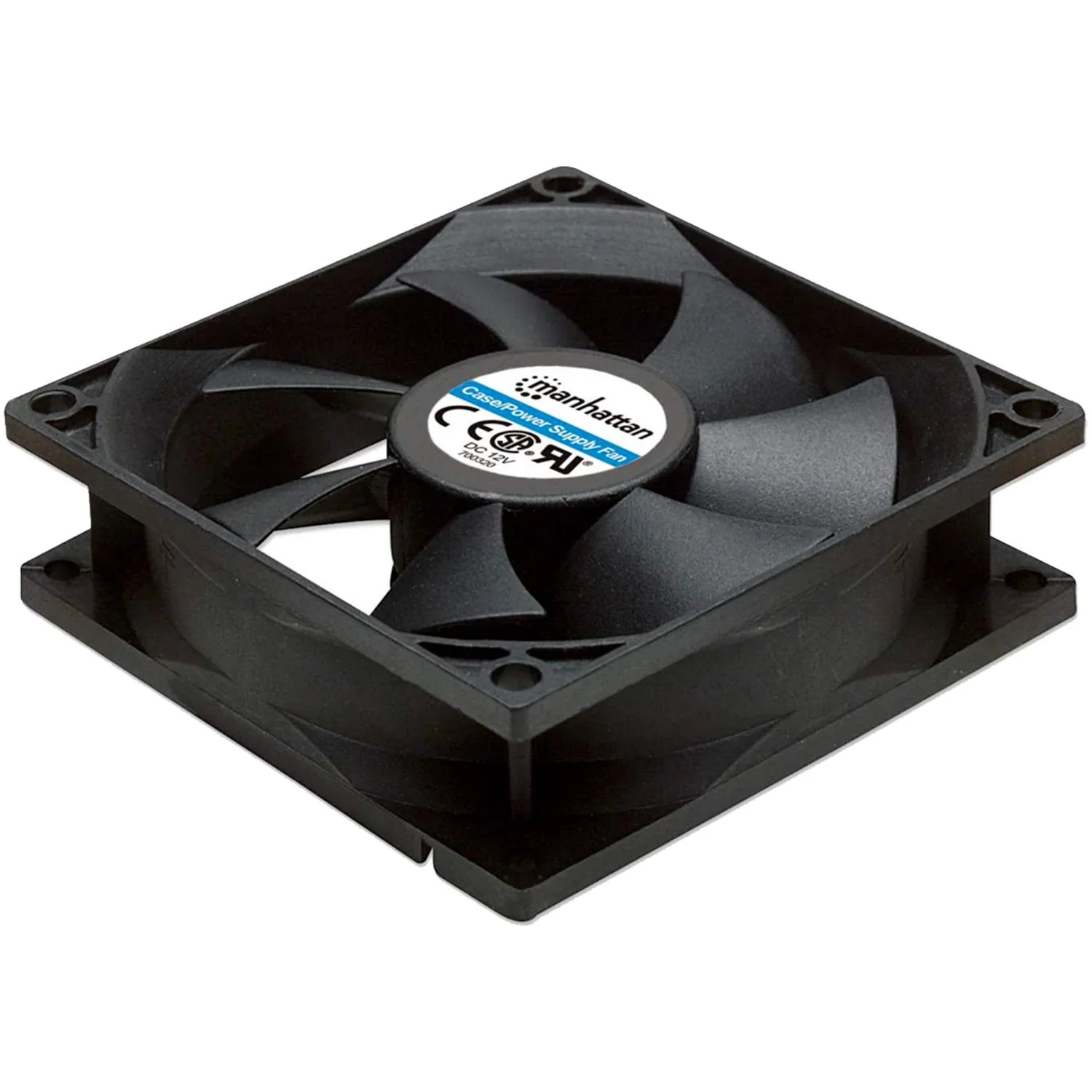 Ventilador PC MANHATTAN 80mm Diseño Cuadrado 4 Pin 2500RPM Negro 700320 - Image 3