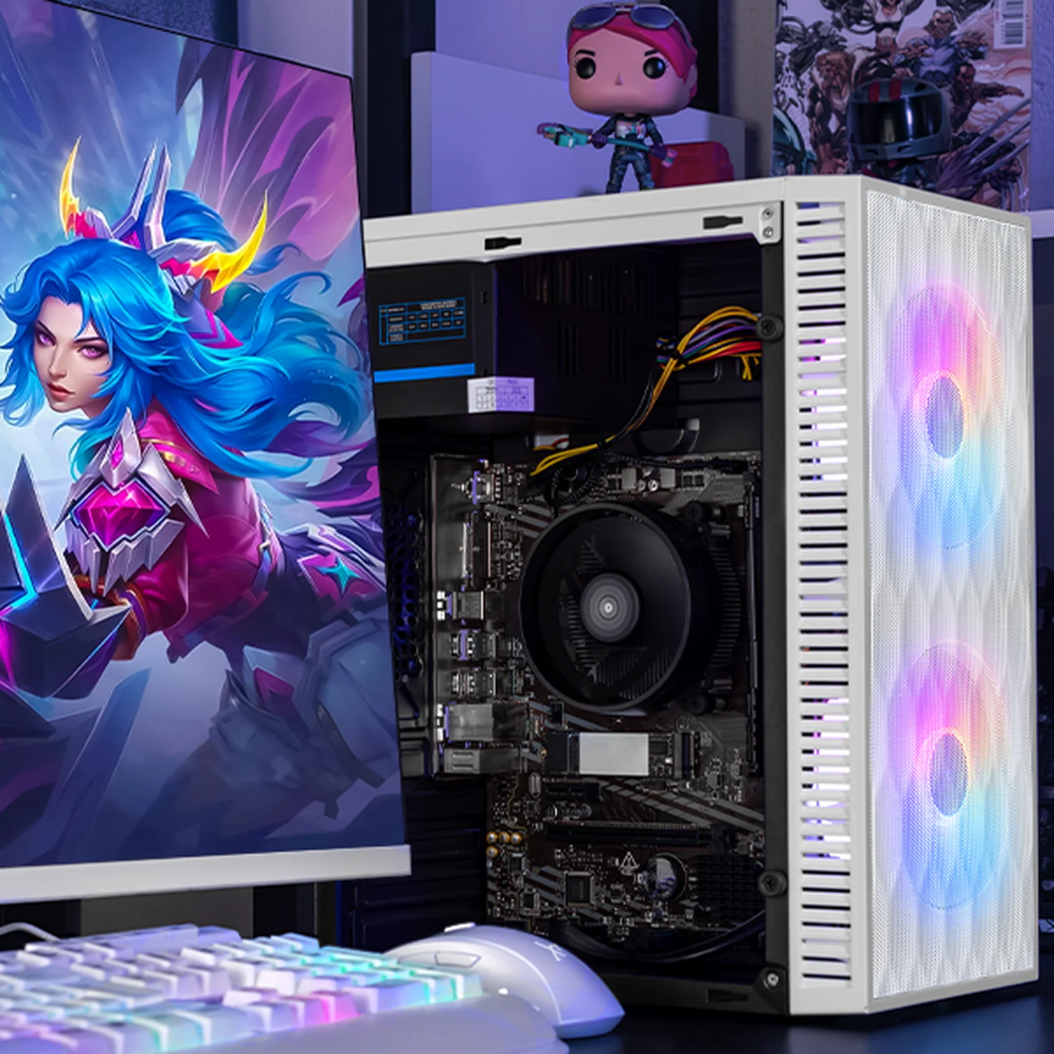 Computadora Escritorio Xtreme PC Gaming AMD Radeon Vega Renoir Ryzen 7 5700G 16GB SSD 500GB WIFI White rendimiento básico para juegos casuales, trabajo y estudio - Image 6