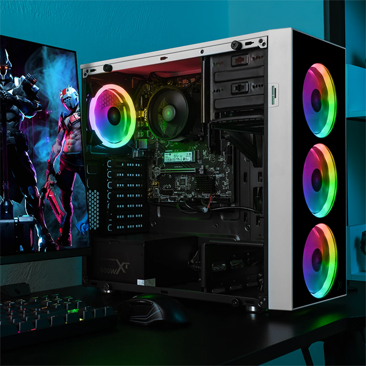 Computadora Escritorio Completa Xtreme PC Gaming AMD Radeon 780M Ryzen 7 8700G 16GB DDR5 SSD 500GB Monitor Curvo 27 100Hz WIFI White rendimiento básico para juegos casuales, trabajo y estudio - Image 6