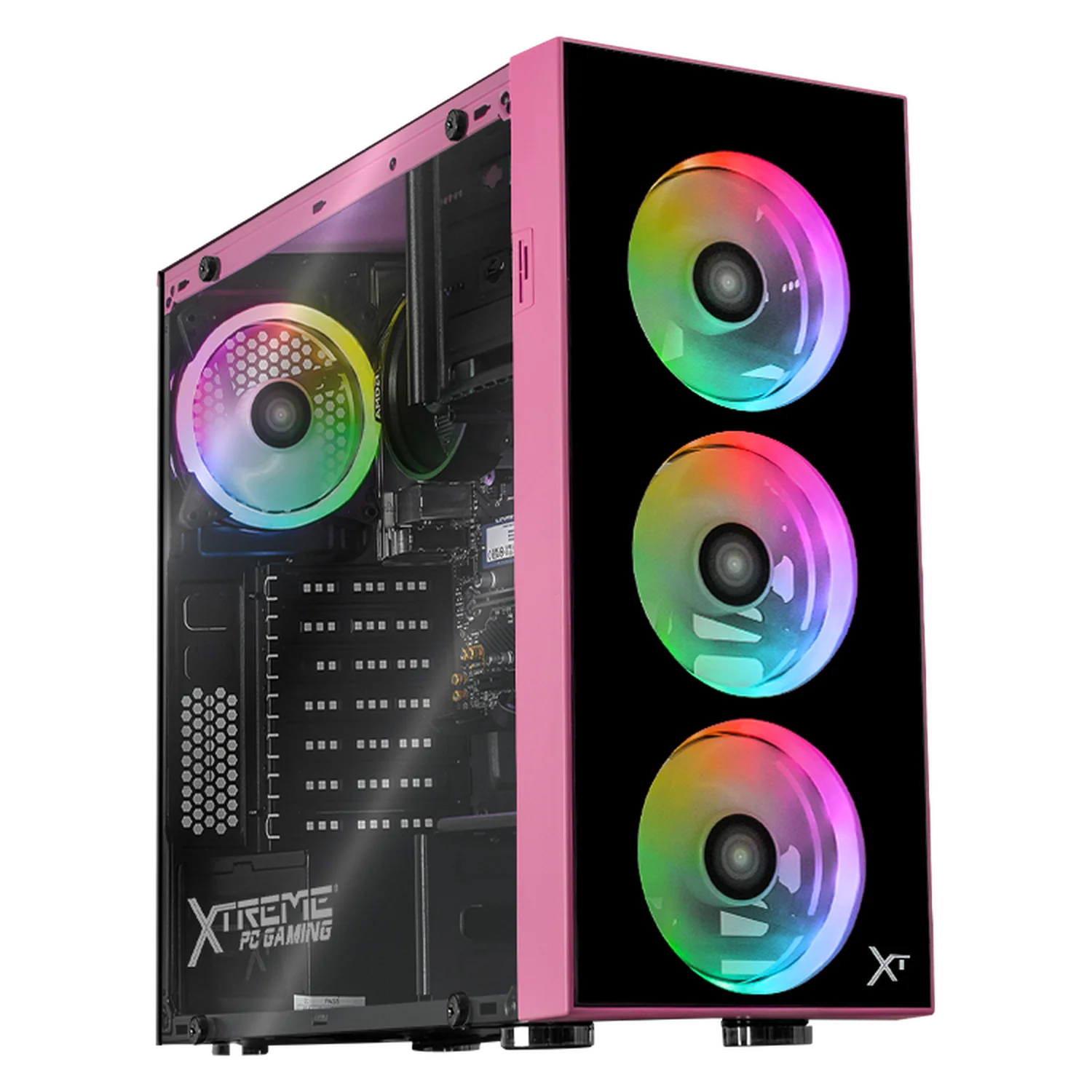 Computadora Escritorio Xtreme PC Gaming AMD Radeon 780M Ryzen 7 8700G 16GB DDR5 SSD 500GB WIFI Pink rendimiento básico para juegos casuales, trabajo y estudio
