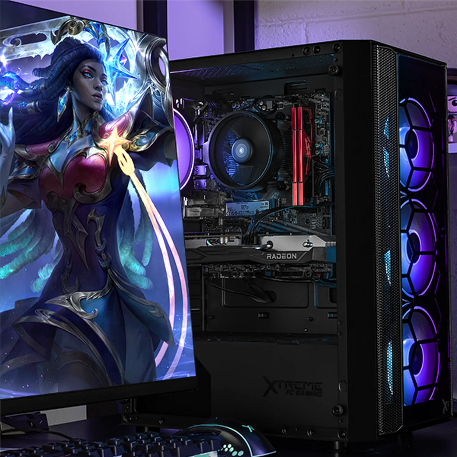 Xtreme PC Gaming AMD Radeon RX 6600 Ryzen 7 5700 32GB SSD 1TB Monitor 27 165Hz WIFI Black - Image 6