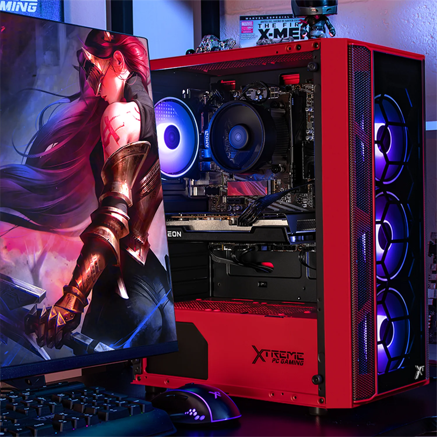 Xtreme PC Gaming AMD Radeon RX 6600 Ryzen 7 5700 32GB SSD 1TB Monitor 27 165Hz WIFI Red - Image 6