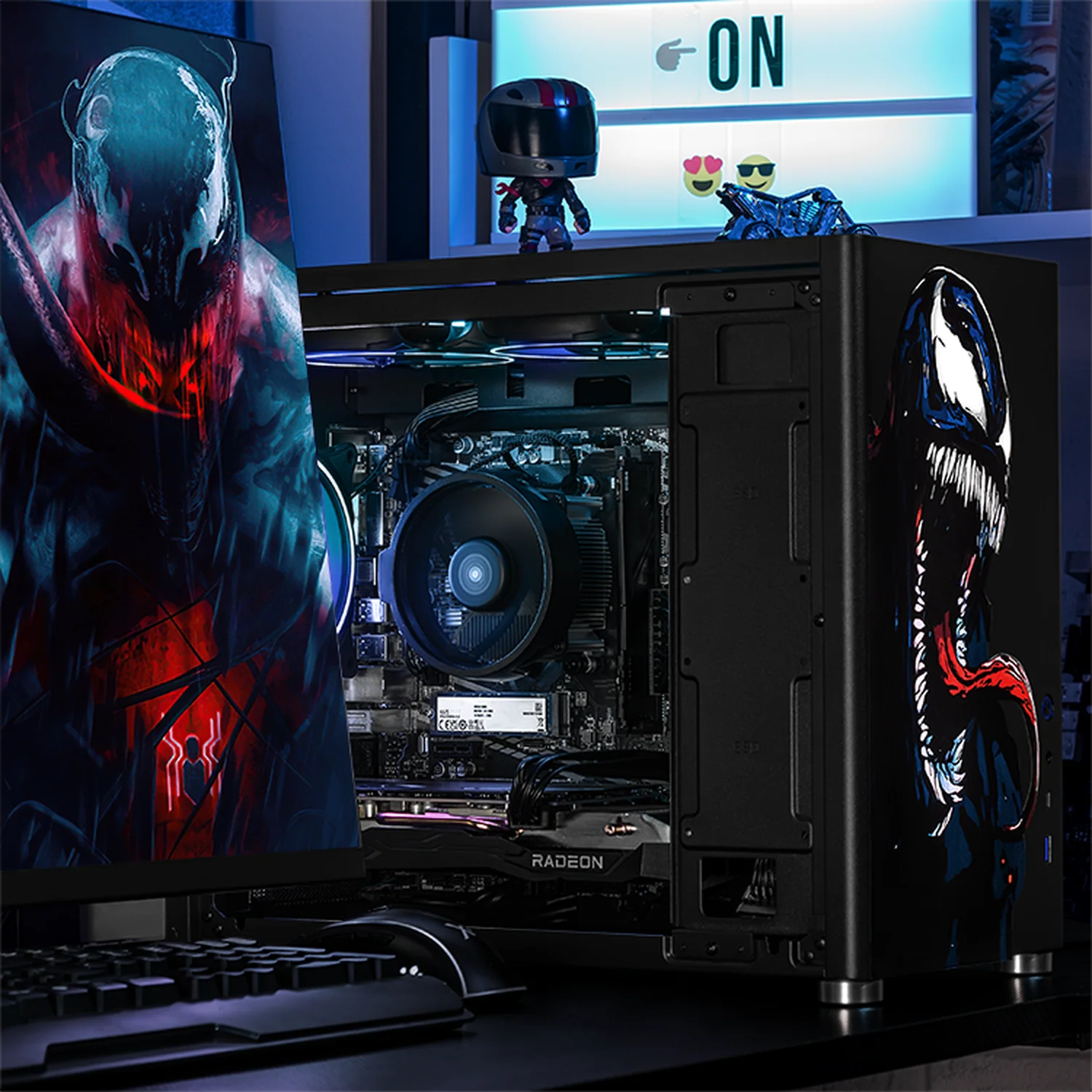 PC Gamer Completa Xtreme PC Gaming AMD Radeon RX 9060 Ryzen 7 5700 16GB SSD 1TB Monitor Curvo 27 180Hz WIFI Venom Comic gaming 1080p, estudios y multitarea - Image 6