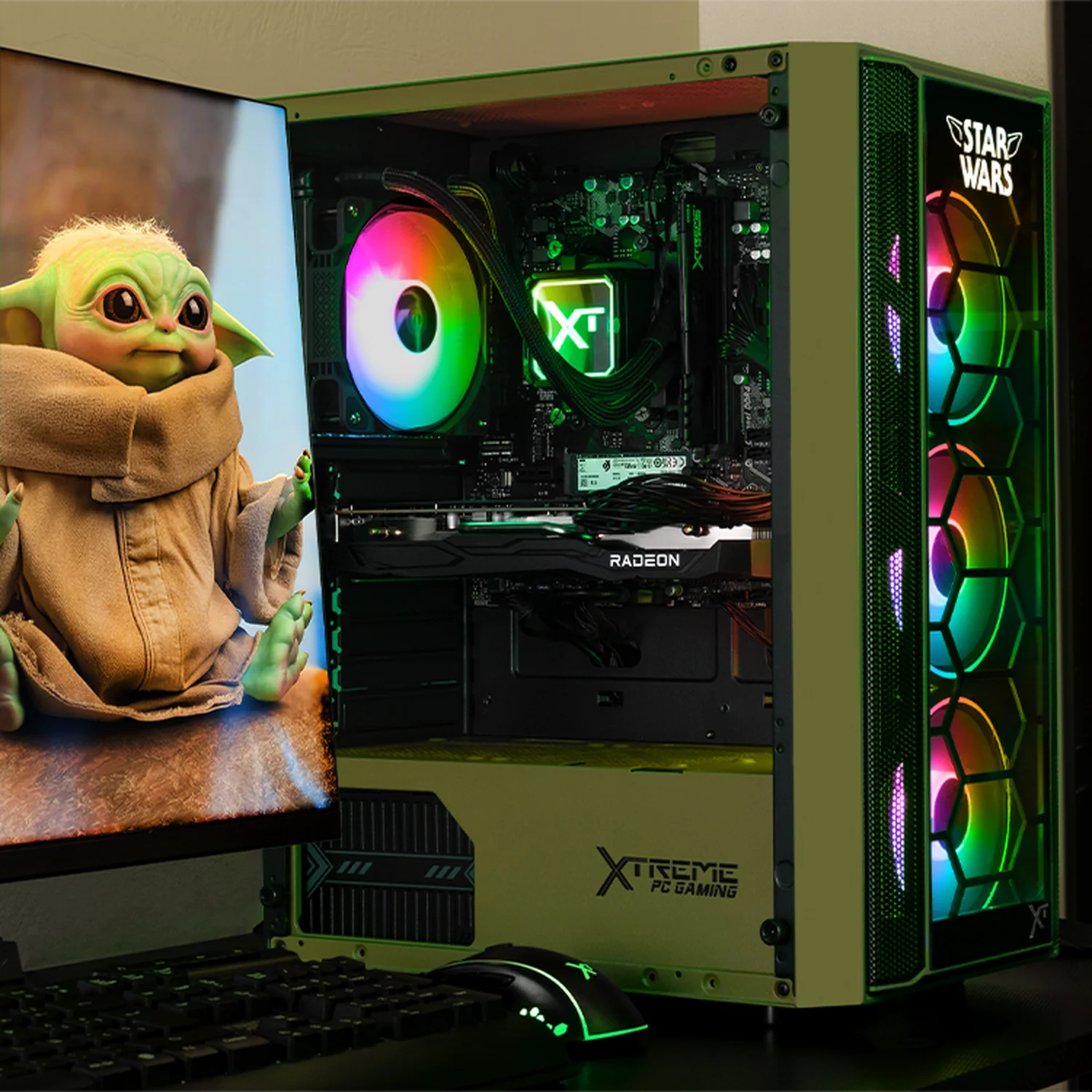 Computadora Gamer Xtreme PC Gaming AMD Radeon RX 7600 Ryzen 7 5700 16GB SSD 1TB Sistema Liquido WIFI Grogu Comic experiencia de juego fluida en nivel medio - Image 6