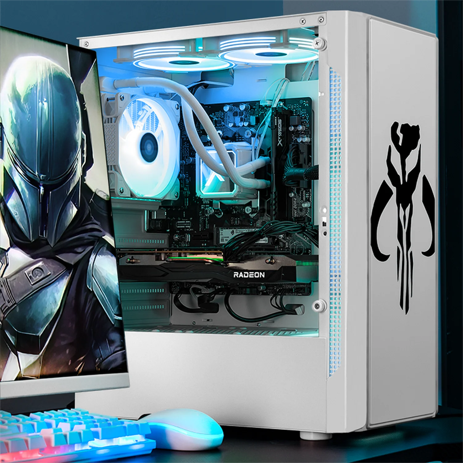 Computadora Gamer Xtreme PC Gaming AMD Radeon RX 7600 Ryzen 7 5700 16GB SSD 1TB Sistema Liquido WIFI Mandalorian Green experiencia de juego fluida en nivel medio - Image 6