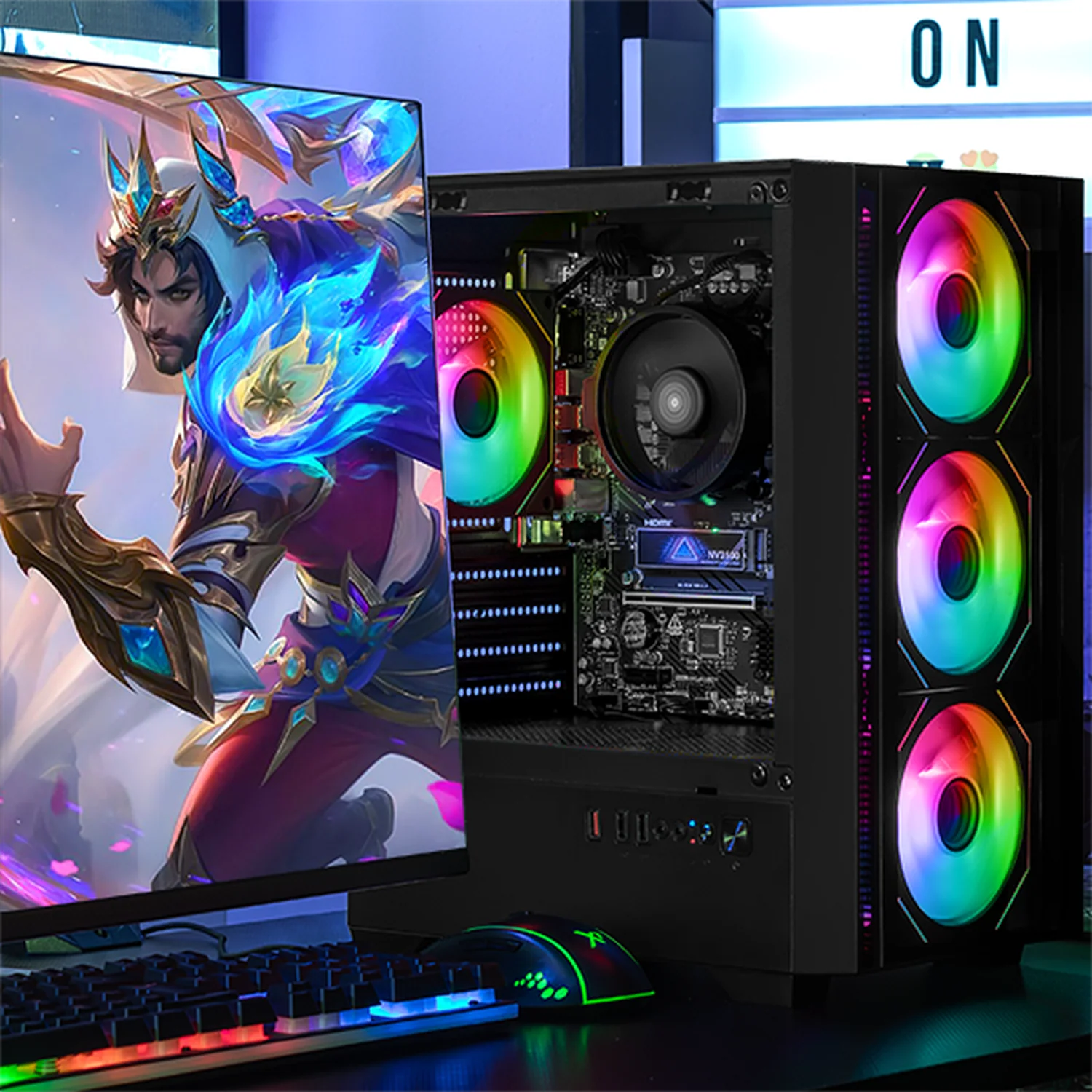 Computadora Escritorio Completa Xtreme PC Gaming AMD Radeon 780M Ryzen 9 7900 16GB DDR5 SSD 1TB Monitor Curvo 27 100Hz WIFI Black rendimiento básico para juegos casuales, trabajo y estudio - Image 6