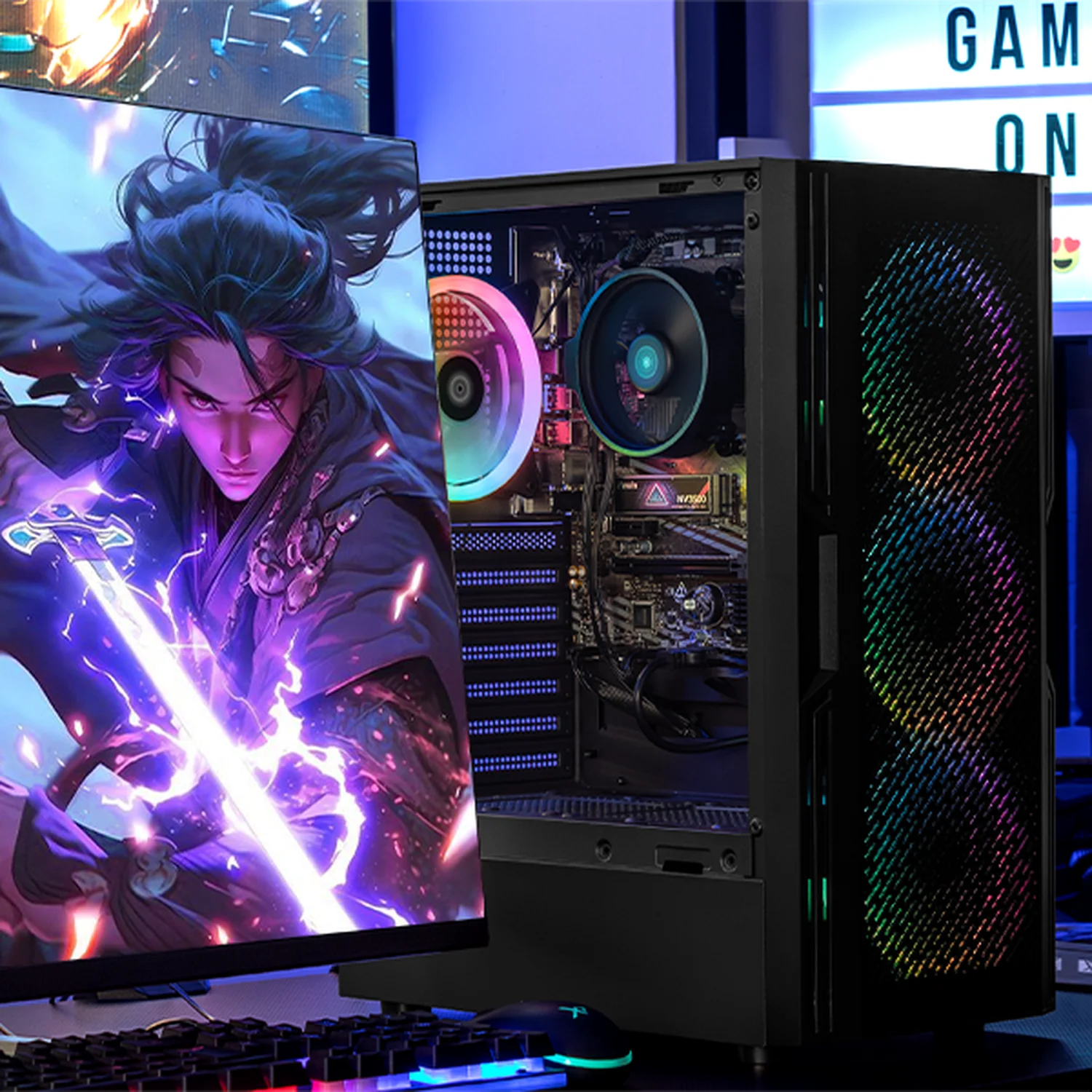 Computadora Escritorio Completa Xtreme PC Gaming AMD Radeon RX Vega 7 AMD Ryzen 5 5600G 16GB SSD 500GB Monitor 27 75Hz WIFI Black rendimiento básico para juegos casuales, trabajo y estudio - Image 6