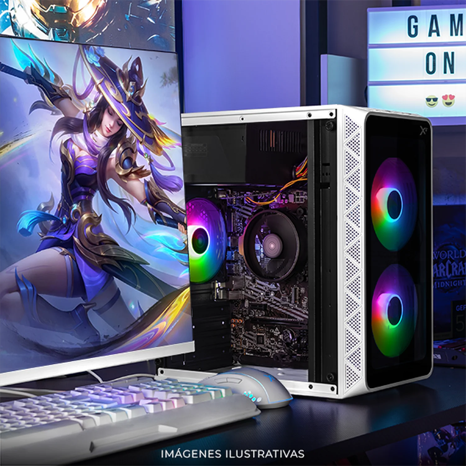 Computadora Escritorio Xtreme PC Gaming AMD Radeon Vega 7 Ryzen 5 5600GT 16GB SSD 500GB WIFI White rendimiento básico para juegos casuales, trabajo y estudio - Image 6