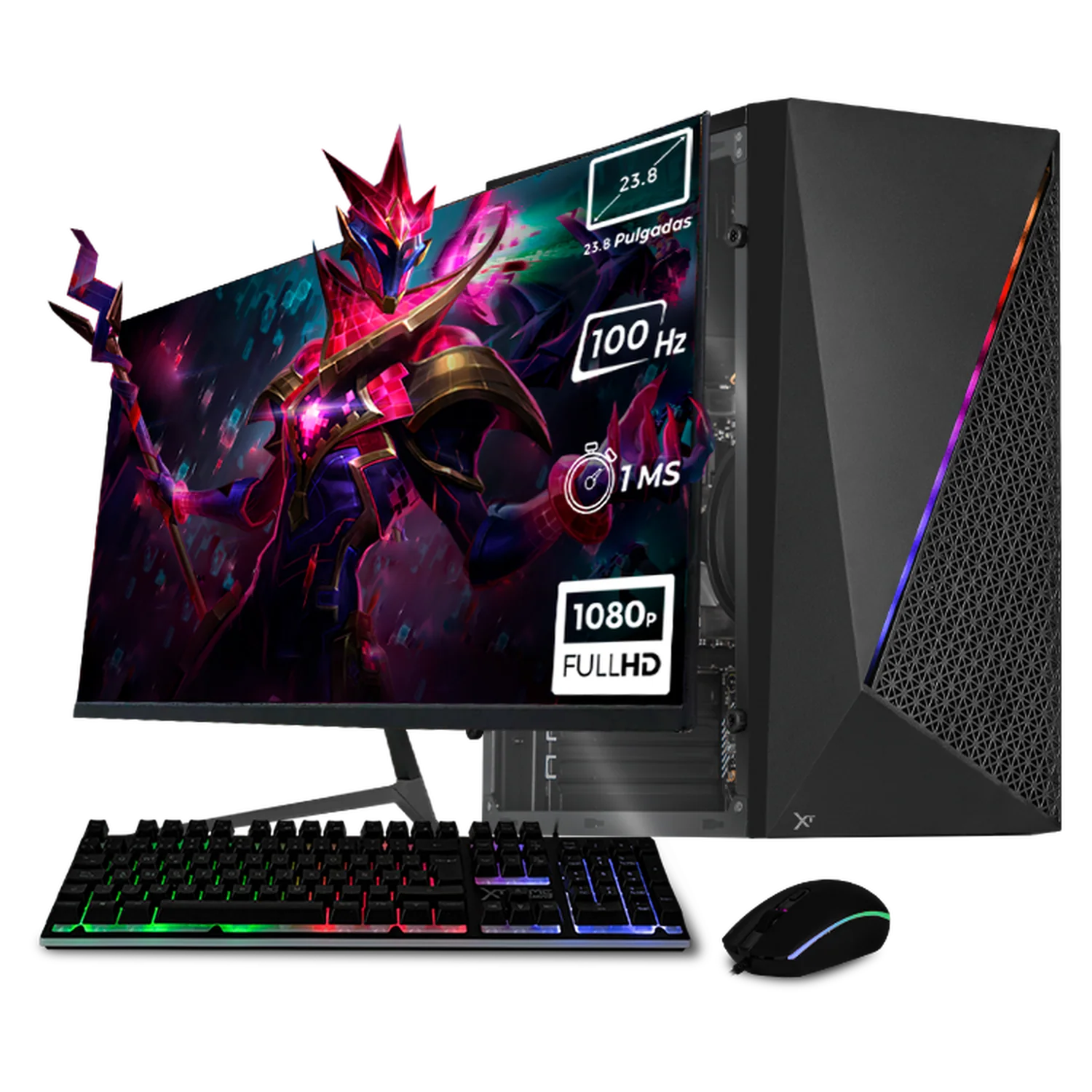 Xtreme PC Gaming AMD Radeon Vega 7 Ryzen 5 5600G 16GB SSD 500GB Monitor 23.8 100Hz WIFI Black