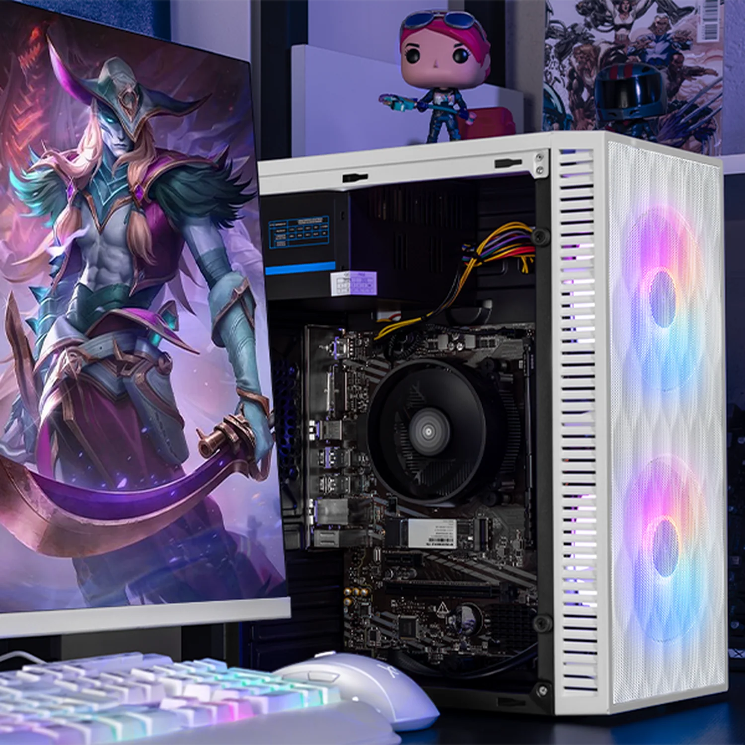 Computadora Escritorio Completa Xtreme PC Gaming AMD Radeon Vega 7 Ryzen 5 5600G 16GB SSD 500GB Monitor 23.8 100Hz WIFI White gaming ligero en calidad baja, oficina, estudio y hogar - Image 6