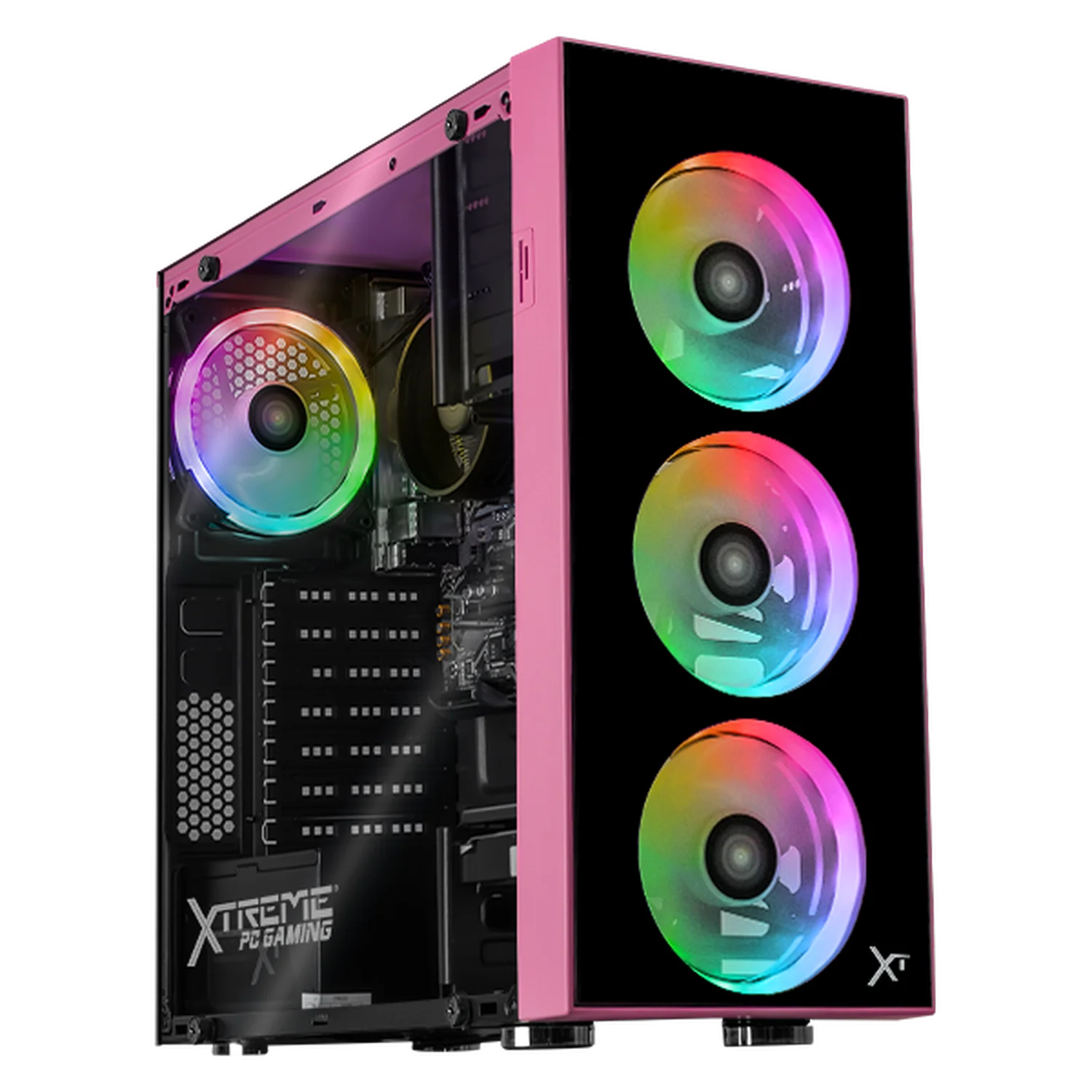Computadora Escritorio Xtreme PC Gaming AMD Radeon Vega 7 Ryzen 5 5600GT 16GB SSD 1TB WIFI Pink rendimiento básico para juegos casuales, trabajo y estudio