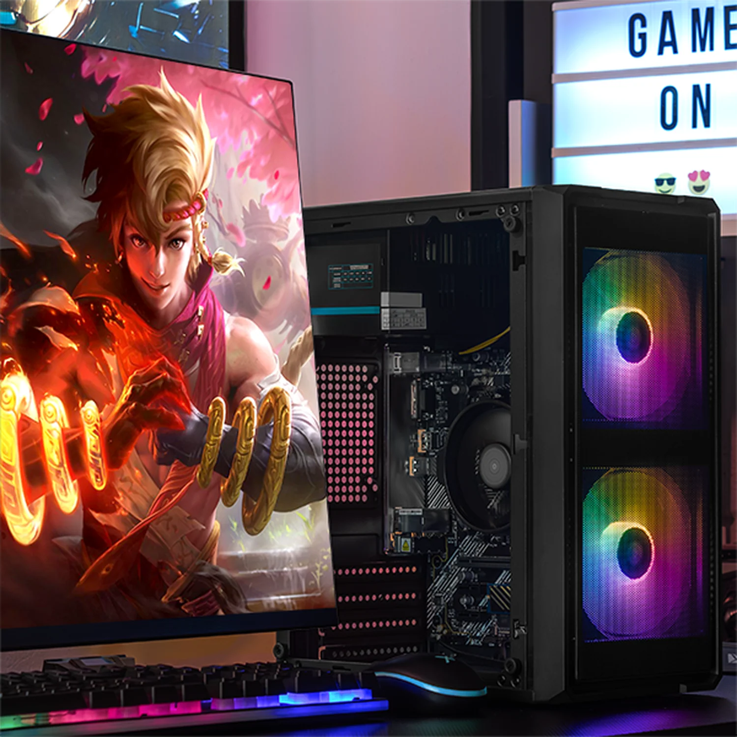 Computadora Escritorio Completa Xtreme PC Gaming AMD Radeon Vega 7 Ryzen 5 5600GT 32GB SSD 1TB Monitor 23.8 75Hz WIFI Black gaming ligero en calidad baja, oficina, estudio y hogar - Image 6