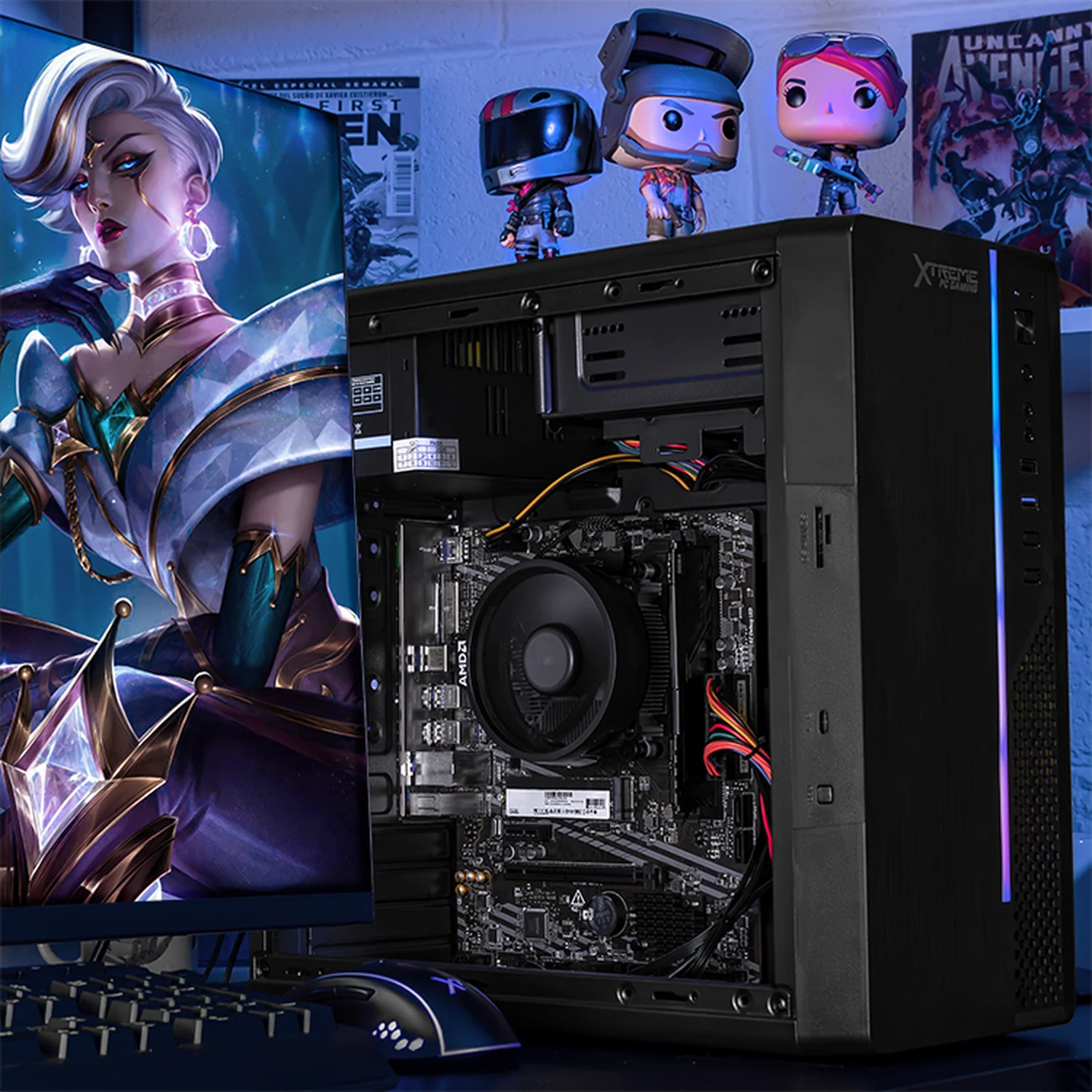 Computadora Escritorio Completa Xtreme PC Gaming AMD Radeon Vega 7 Ryzen 5 5600GT 16GB SSD 1TB Monitor 27 WIFI Black rendimiento básico para juegos casuales, trabajo y estudio - Image 6
