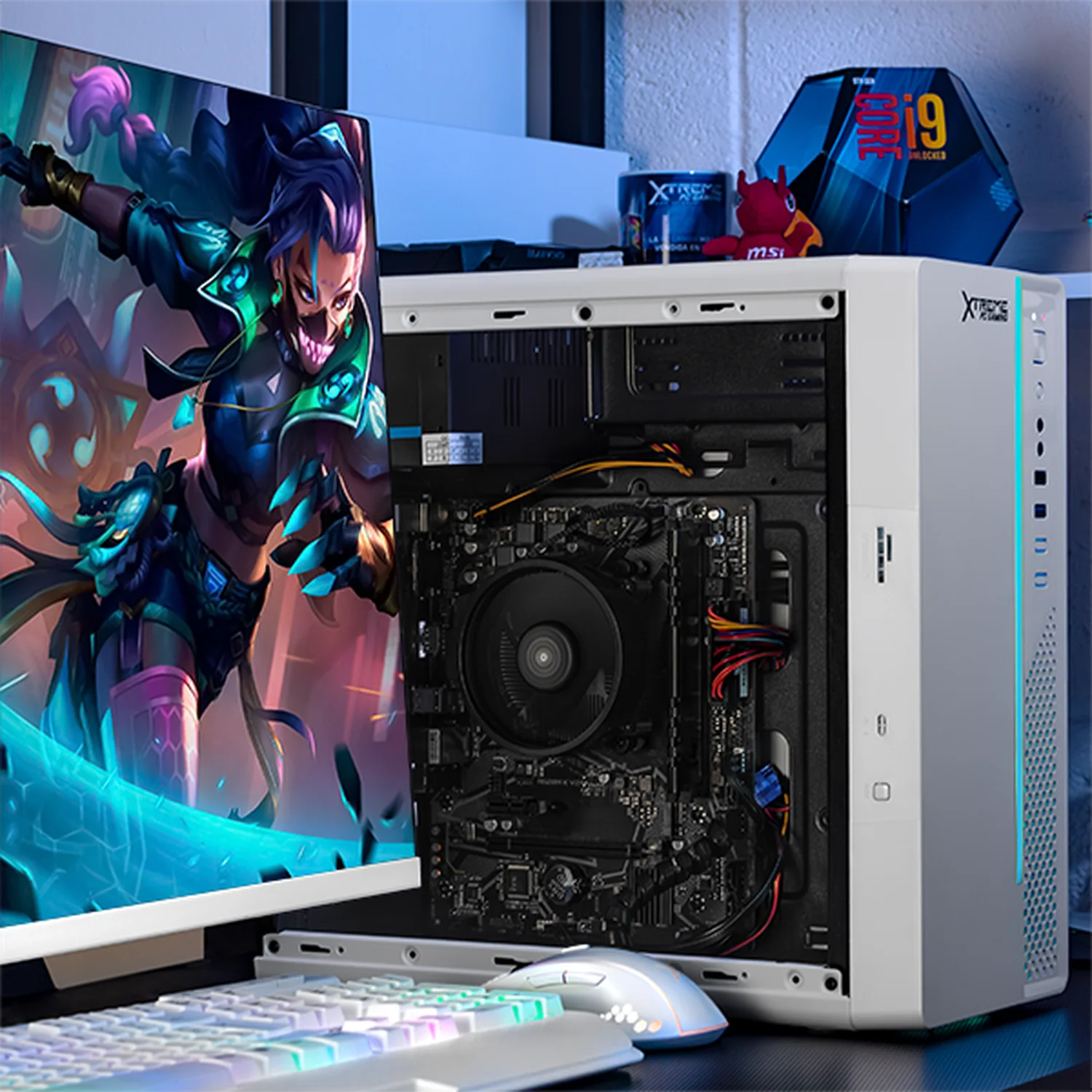 Computadora Escritorio Completa Xtreme PC Gaming AMD Radeon Vega 8 Ryzen 3 3200G 16GB SSD 500GB Monitor 23.8 75Hz WIFI White rendimiento básico para juegos casuales, trabajo y estudio - Image 6