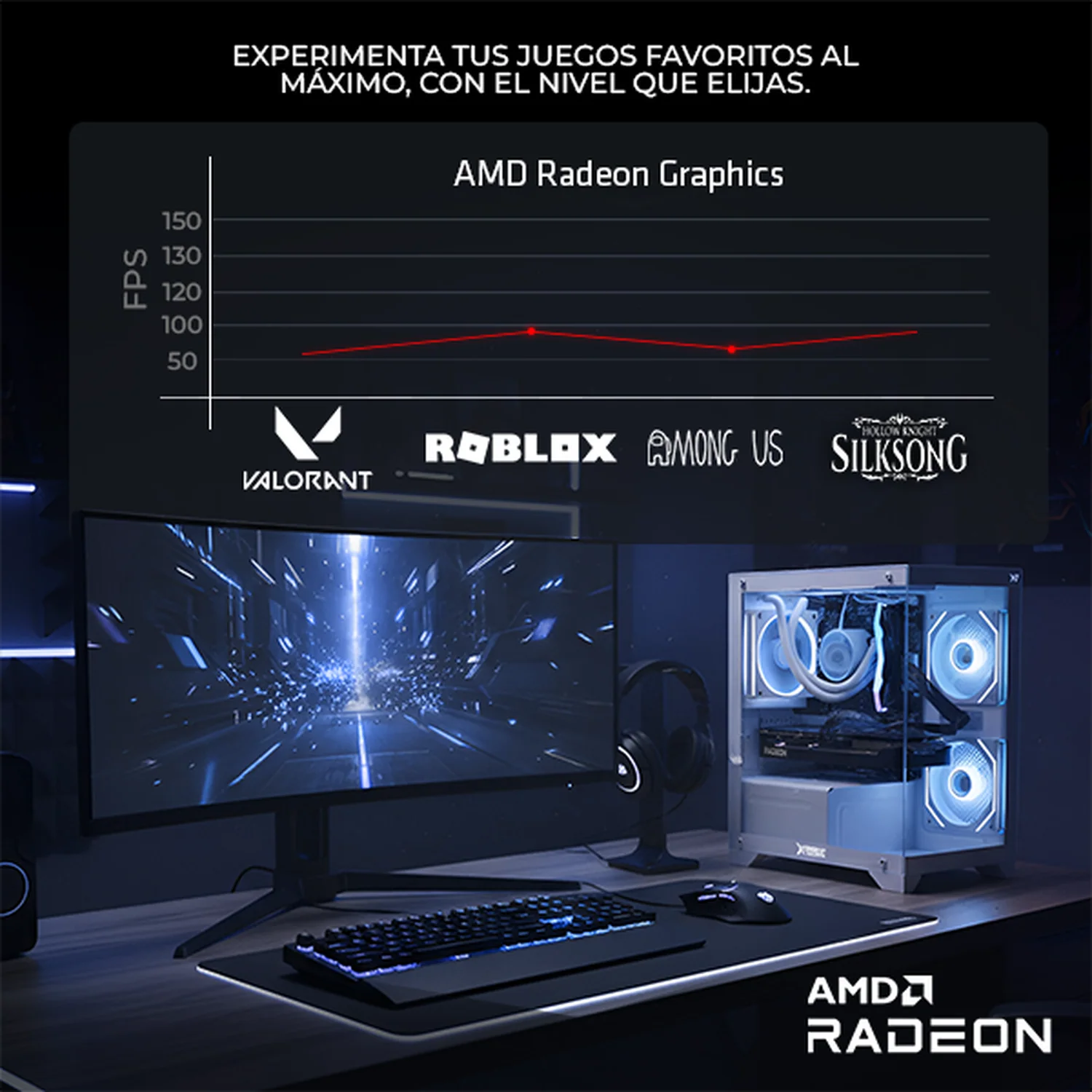 Computadora Escritorio Completa Xtreme PC Gaming AMD Radeon Vega 8 Ryzen 7 5700G 16GB SSD 500GB Monitor Curvo 27 100Hz WIFI White rendimiento básico para juegos casuales, trabajo y estudio - Image 4