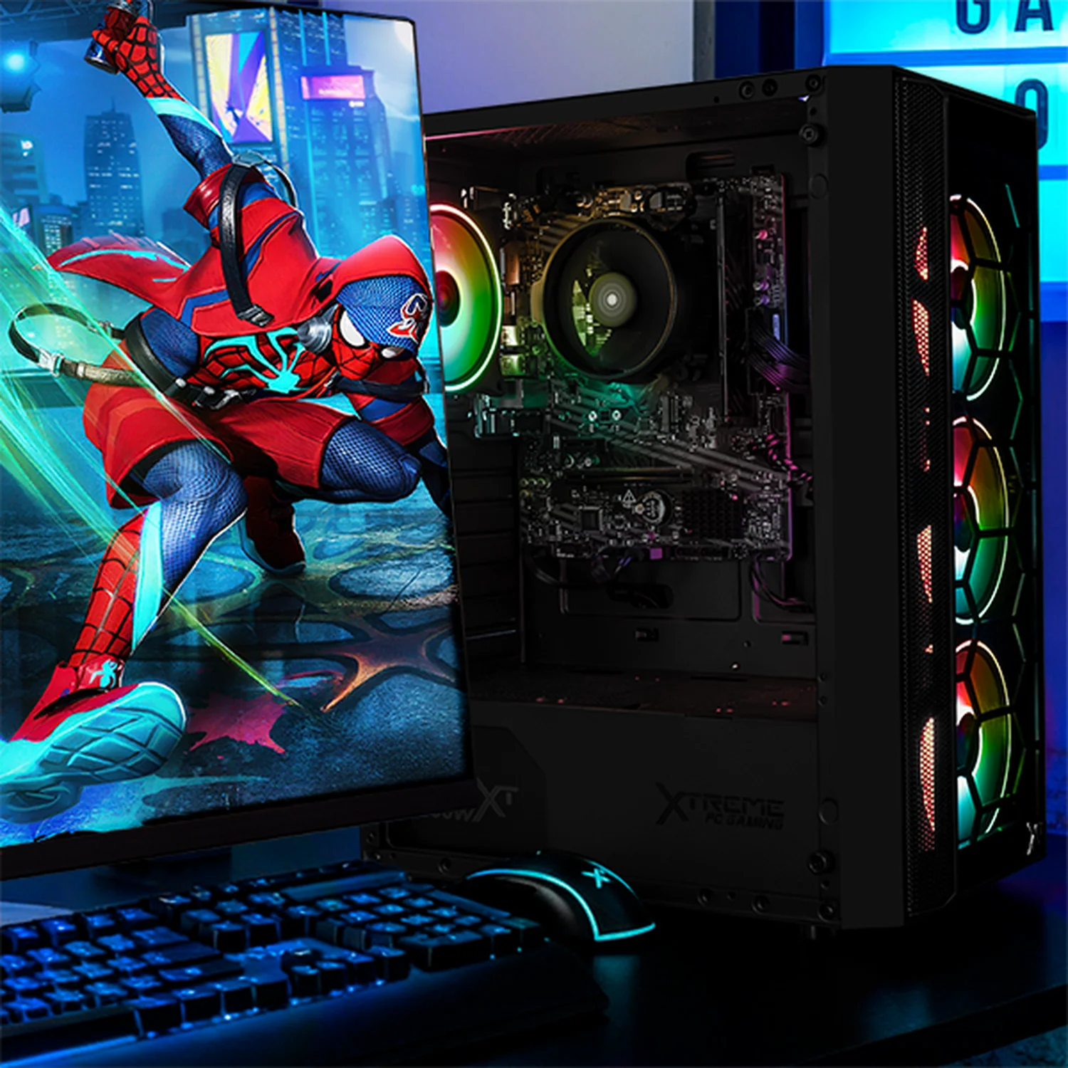 Computadora Escritorio Completa Xtreme PC Gaming AMD Radeon Vega Renoir Ryzen 7 5700G 16GB SSD 1TB Monitor Curvo 23.8 100Hz WIFI Black rendimiento básico para juegos casuales, trabajo y estudio - Image 6