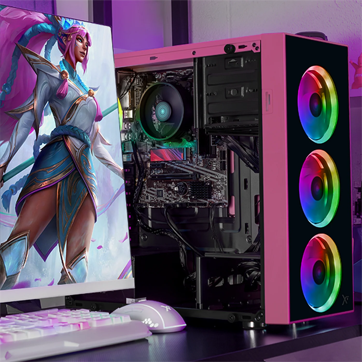 Xtreme PC Gaming AMD Radeon Vega Renoir Ryzen 7 5700G 16GB SSD 1TB WIFI Dragonfly Pink - Image 6