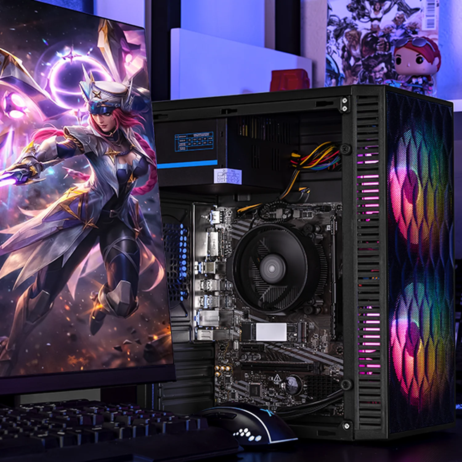 Computadora Escritorio Xtreme PC Gaming AMD Radeon Vega Renoir Ryzen 7 5700G 16GB SSD 500GB WIFI Black rendimiento básico para juegos casuales, trabajo y estudio - Image 6