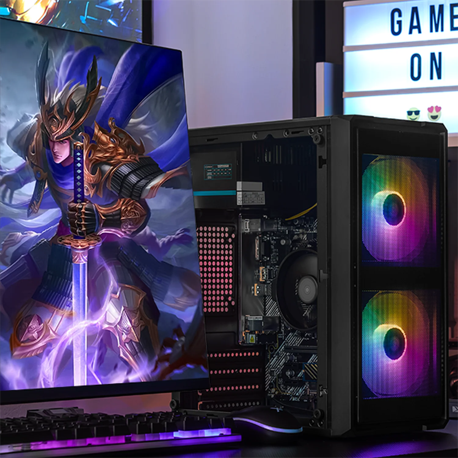 Computadora Escritorio Completa Xtreme PC Gaming AMD Radeon Vega Renoir Ryzen 7 5700G 32GB SSD 1TB Monitor 23.8 75Hz WIFI Black gaming ligero en calidad baja, oficina, estudio y hogar - Image 6