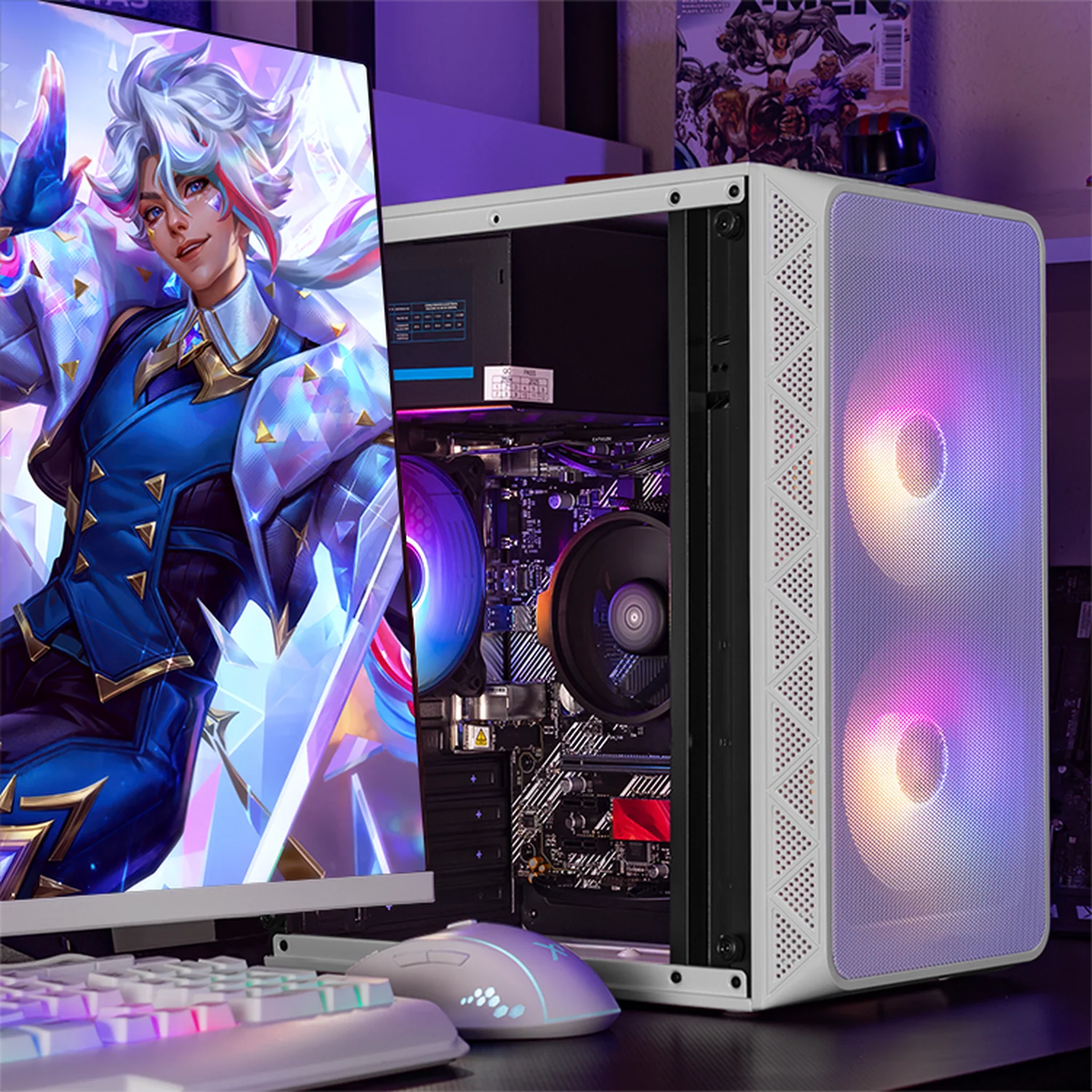 Xtreme PC Gaming AMD Radeon Vega Renoir Ryzen 7 5700G 32GB SSD 1TB Monitor 23.8 WIFI White - Image 6