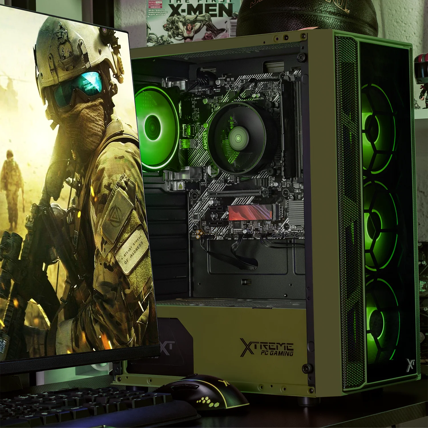 Computadora Escritorio Xtreme PC Gaming AMD Radeon Vega Renoir Ryzen 7 5700G 16GB SSD 1TB WIFI Dark Green rendimiento básico para juegos casuales, trabajo y estudio - Image 6