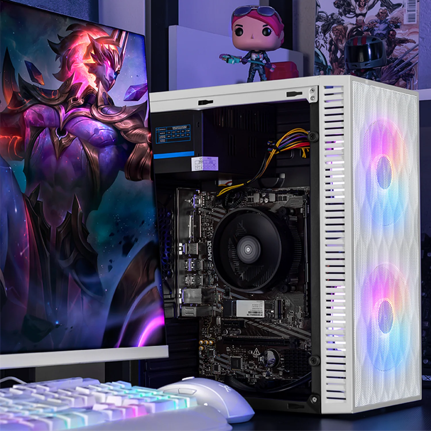 Computadora Escritorio Xtreme PC Gaming AMD Radeon Vega Renoir Ryzen 7 5700G 16GB SSD 1TB WIFI White rendimiento básico para juegos casuales, trabajo y estudio - Image 6