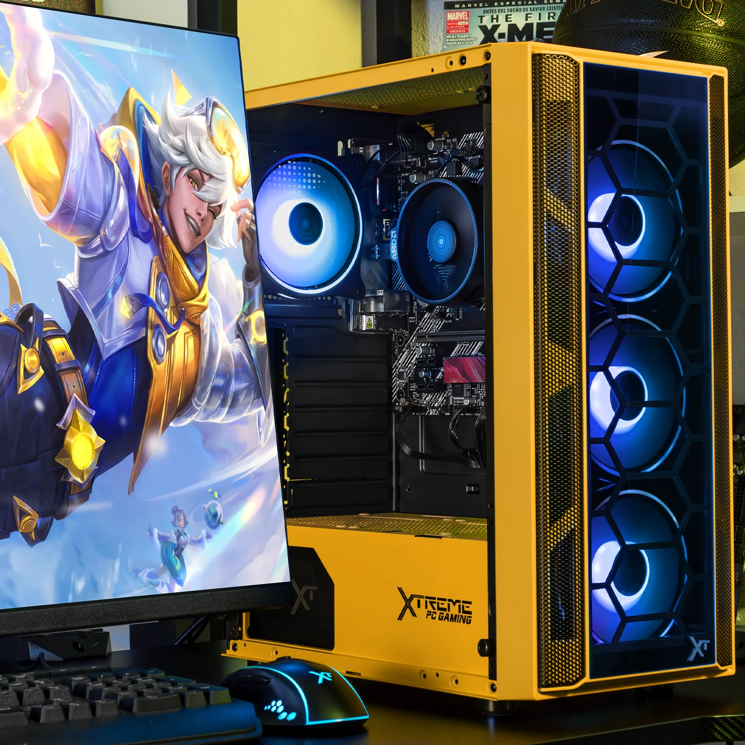 Computadora Escritorio Xtreme PC Gaming AMD Radeon Vega Renoir Ryzen 7 5700G 16GB SSD 1TB WIFI Yellow rendimiento básico para juegos casuales, trabajo y estudio - Image 6