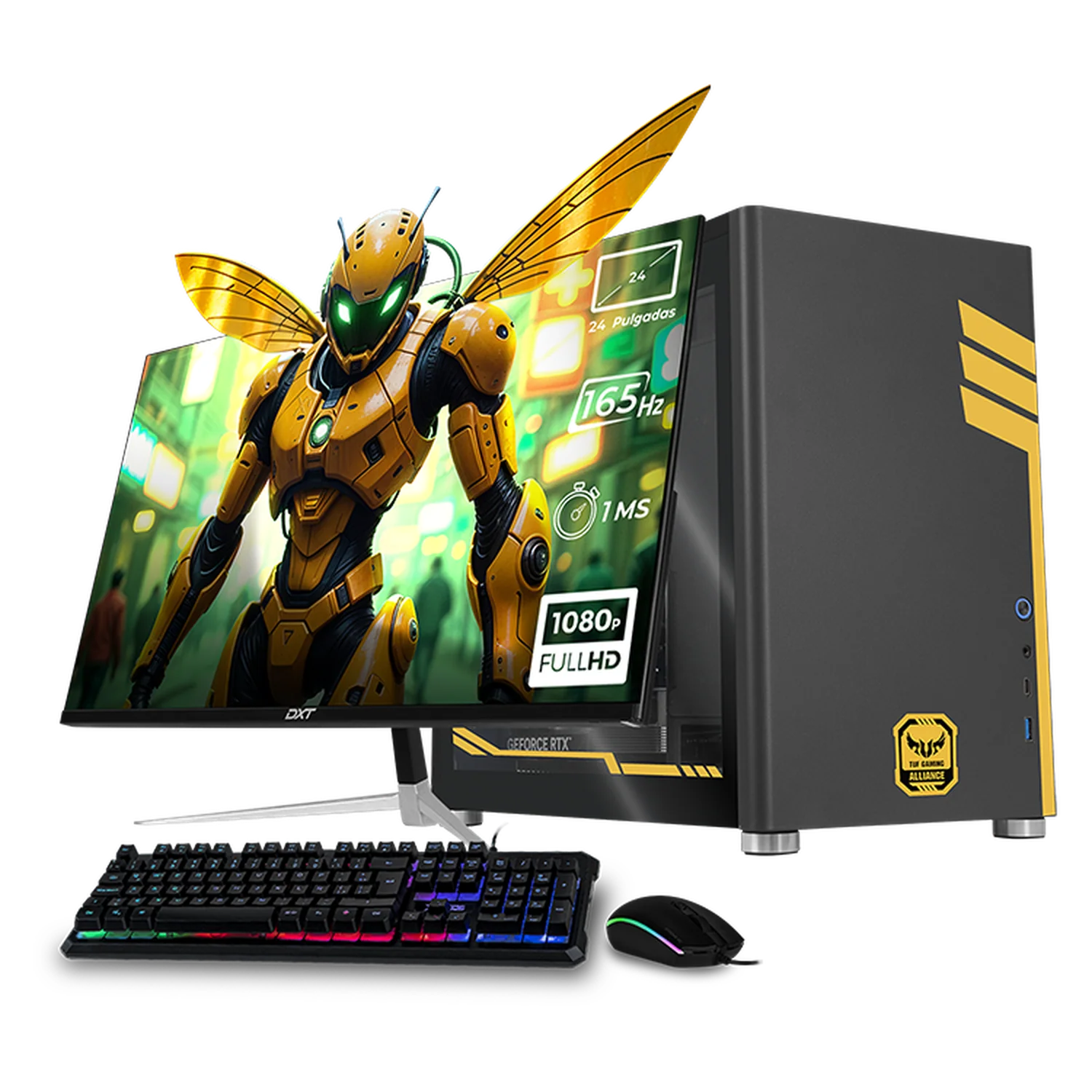 PC Gamer Completa Xtreme PC Gaming ASUS TUF NVIDIA GeForce RTX 5060 AMD Ryzen 5 5500 16GB SSD 1TB Monitor 24 165Hz WIFI W10 Grey gaming 1080p, estudios y multitarea