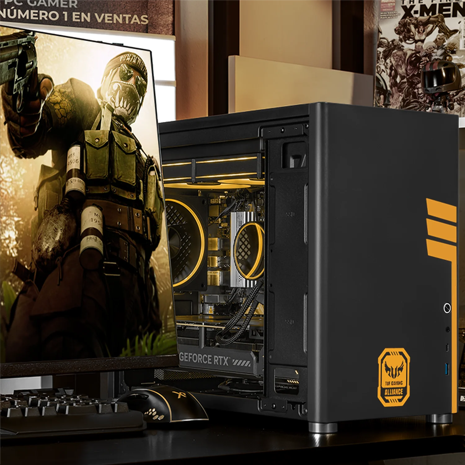 Xtreme PC Gaming ASUS TUF Geforce RTX 5070 AMD Ryzen 9 9900X 32GB DDR5 SSD 1TB Sistema Liquido WIFI Black - Image 6