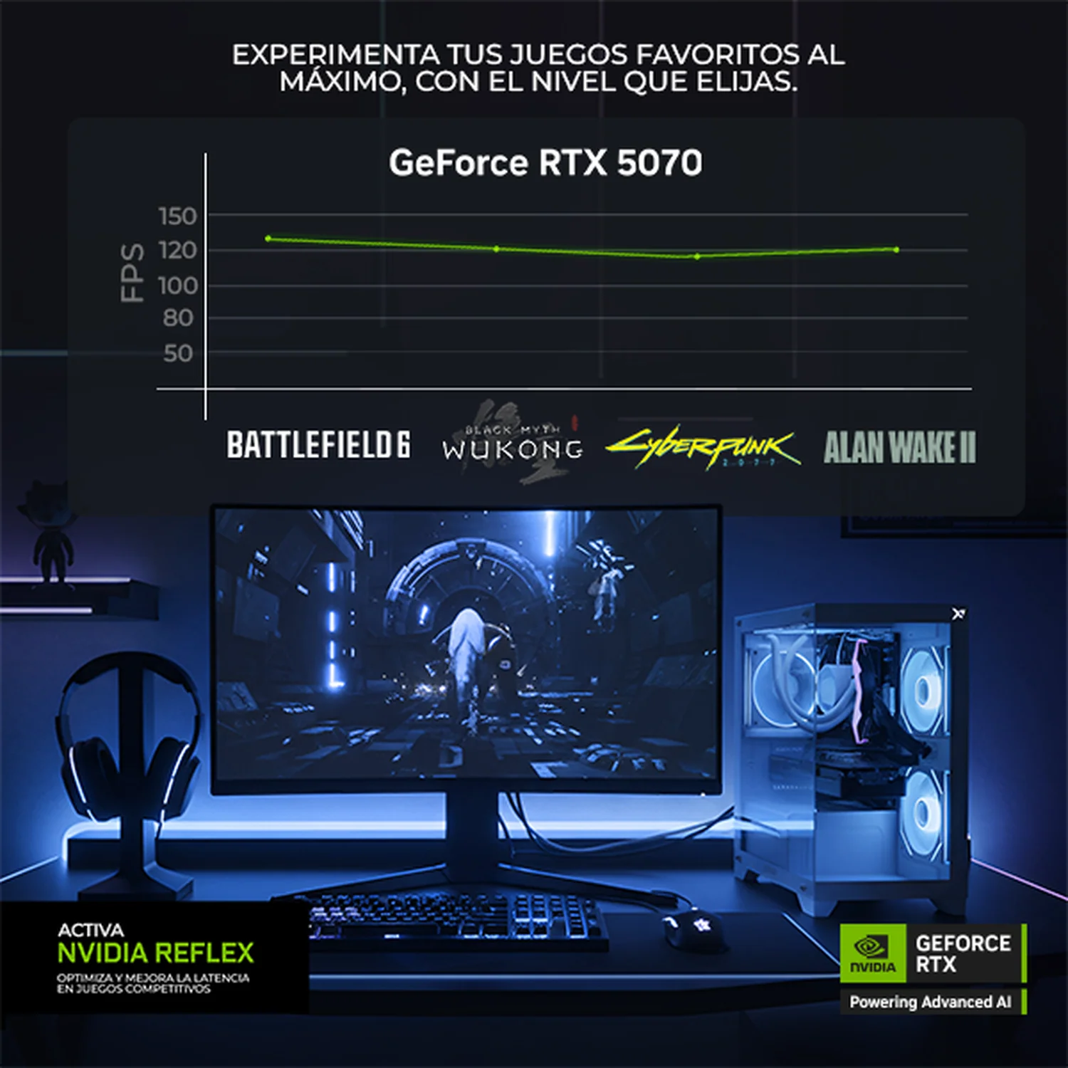 PC Gamer Xtreme PC Gaming NVIDIA GeForce RTX 5070 Intel Core i9 12900F 16GB SSD 1TB WIFI Black para gaming competitivo y streaming - Image 4