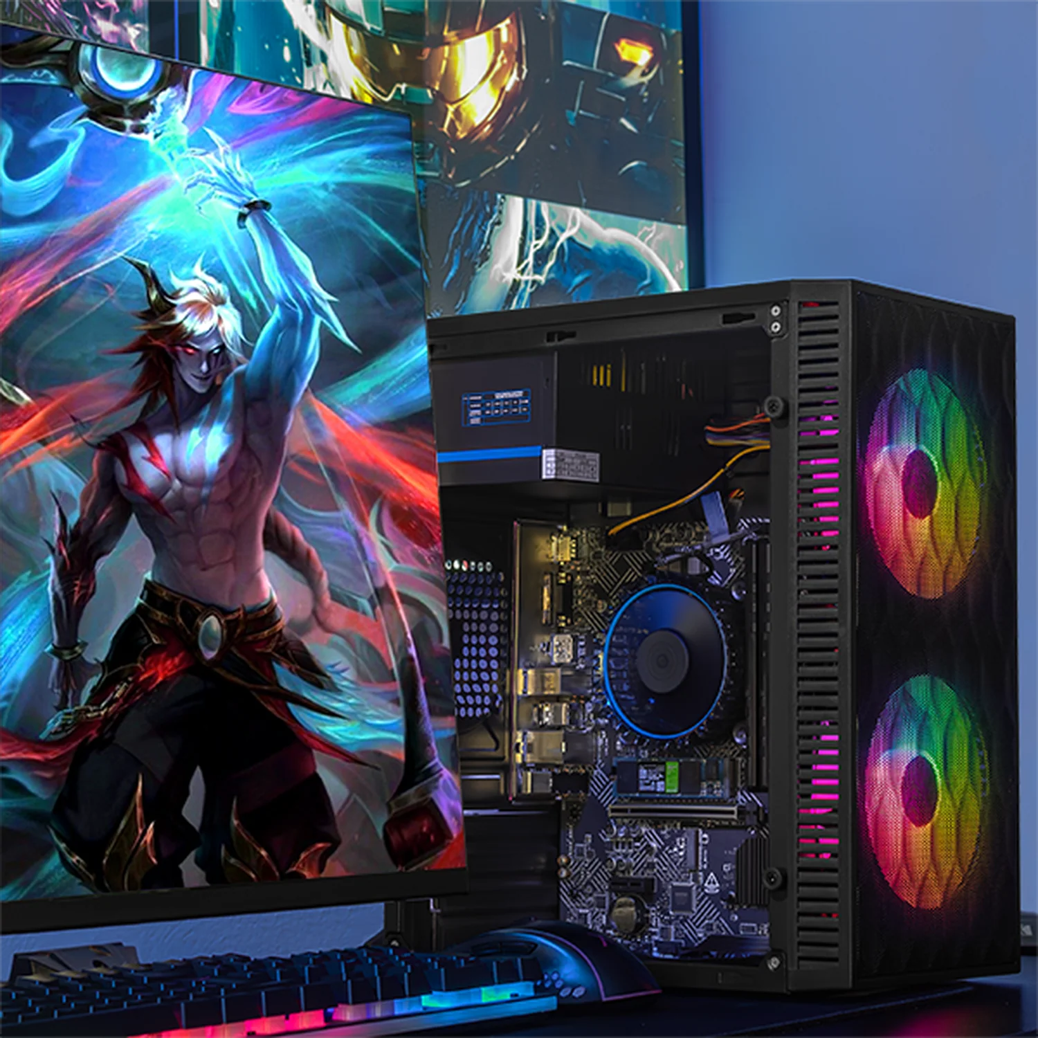 Computadora Escritorio Completa Xtreme PC Gaming Intel Core i5 12400 16GB SSD 1TB Monitor Curvo 23.8 100Hz WIFI Black rendimiento básico para juegos casuales, trabajo y estudio - Image 6