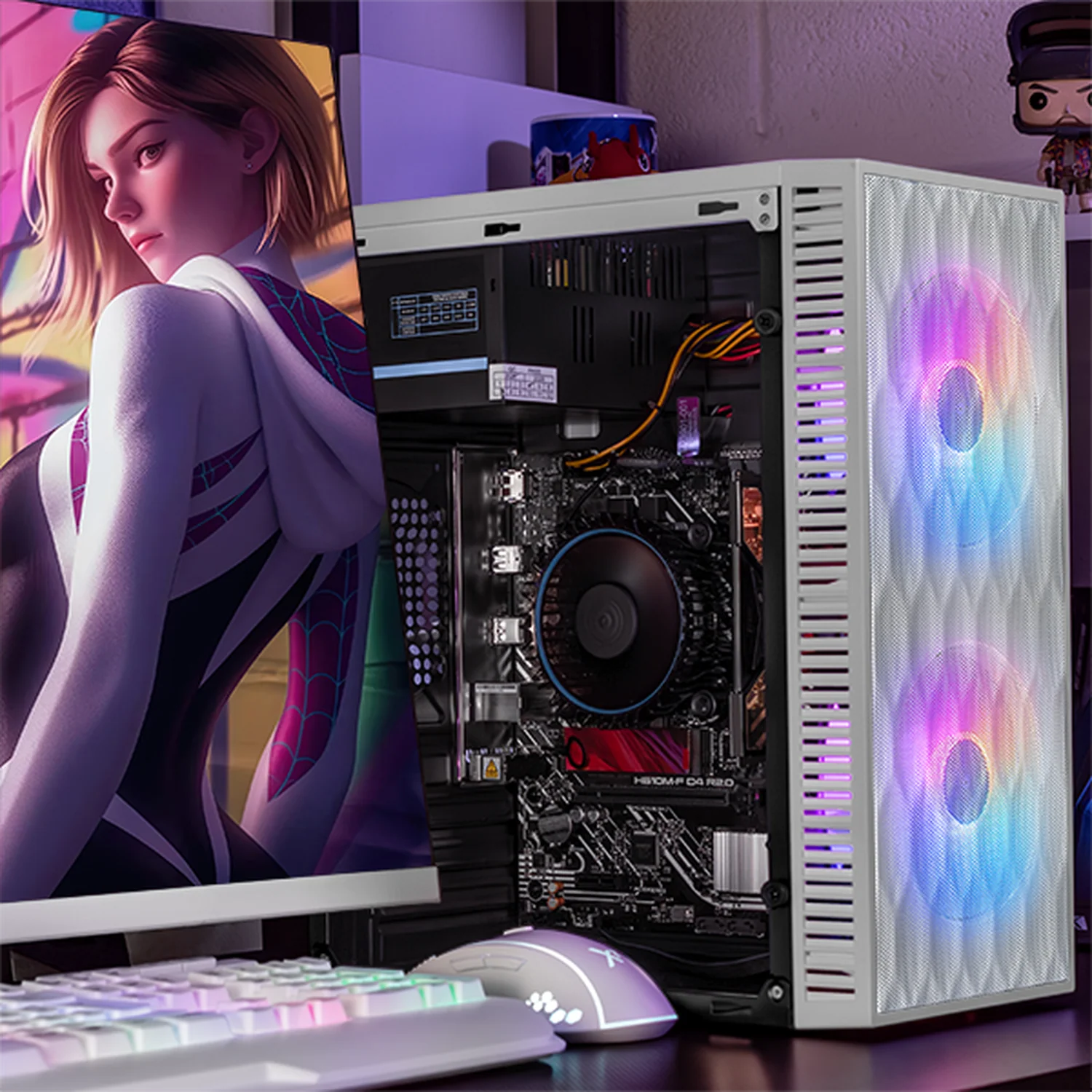 Xtreme PC Gaming Computadora Intel Core I5 12400 16GB SSD 1TB Monitor 23.8 Curvo 100Hz WIFI Fuji White - Image 6
