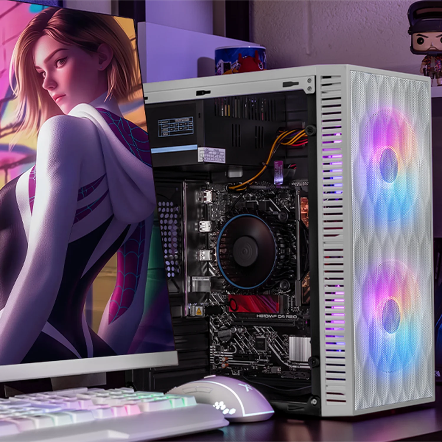 Computadora Escritorio Xtreme PC Gaming Intel Core i5 12400 16GB SSD 1TB WIFI White rendimiento básico para juegos casuales, trabajo y estudio - Image 6