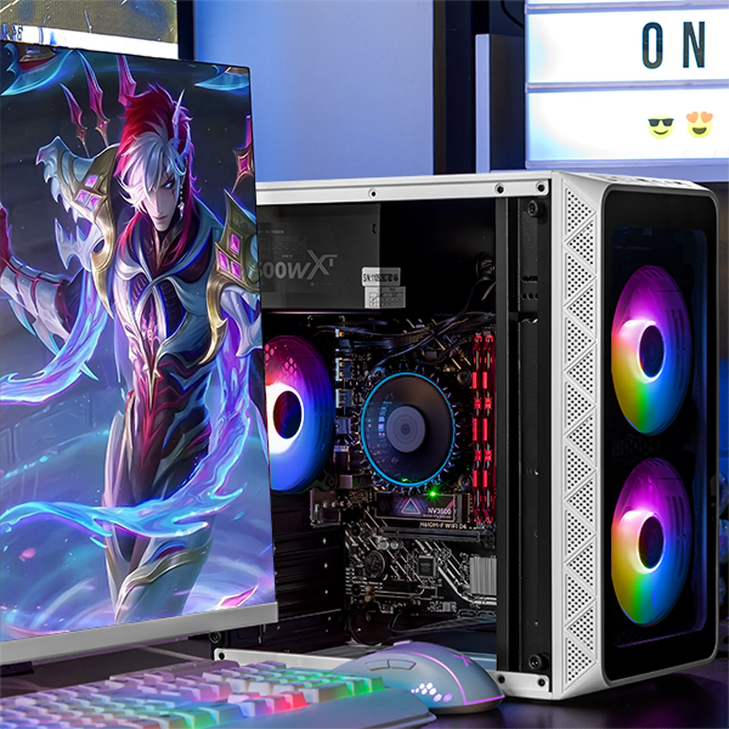Computadora Escritorio Completa Xtreme PC Gaming Intel Core i5 12400 32GB SSD 1TB Monitor 27 75Hz WIFI White rendimiento básico para juegos casuales, trabajo y estudio - Image 6