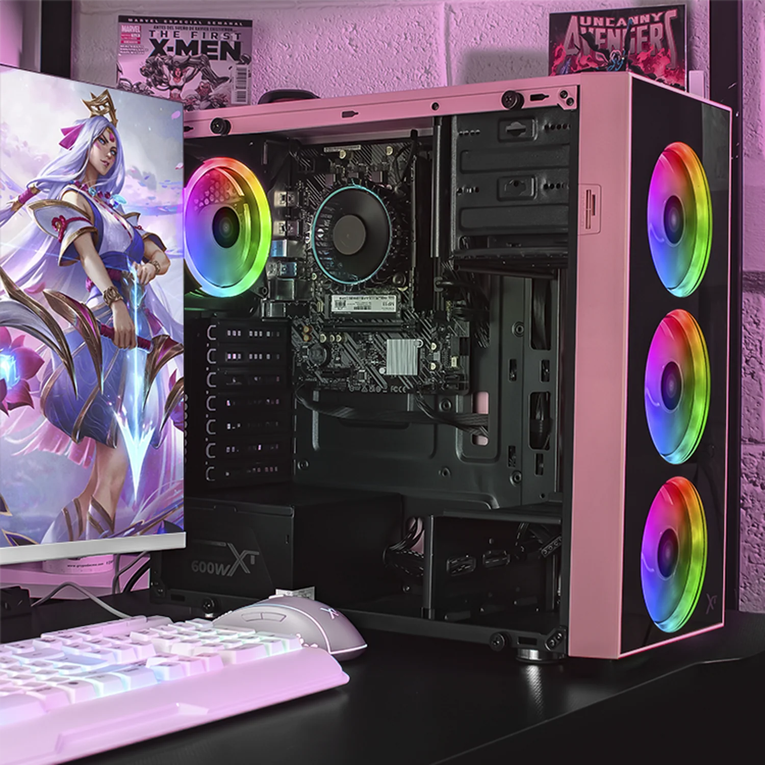 Xtreme PC Gaming Computadora Intel Core I5 12400 32GB SSD 1TB WIFI Pink - Image 6