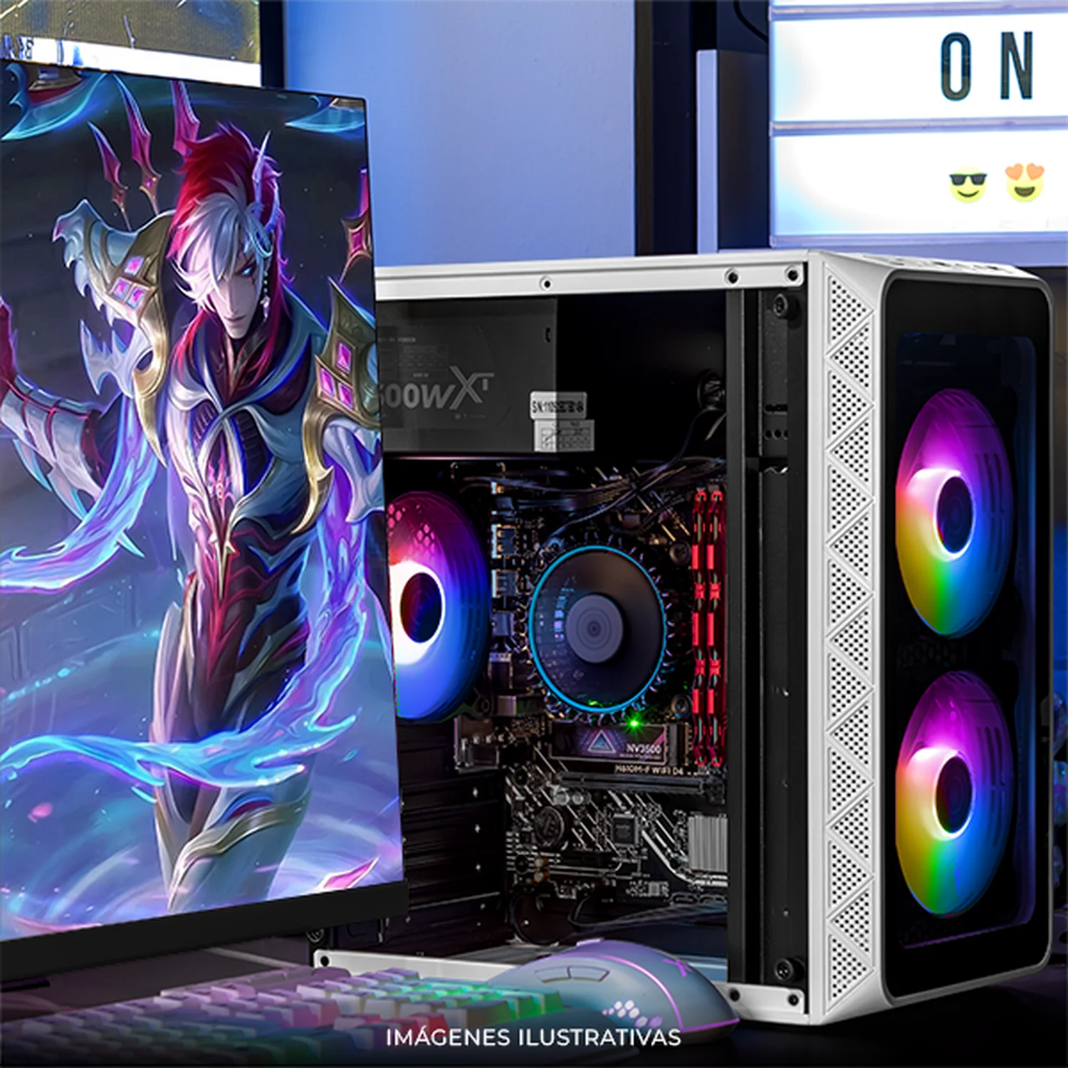 Computadora Escritorio Xtreme PC Gaming Intel Core i5 12400 32GB SSD 1TB WIFI White rendimiento básico para juegos casuales, trabajo y estudio - Image 6