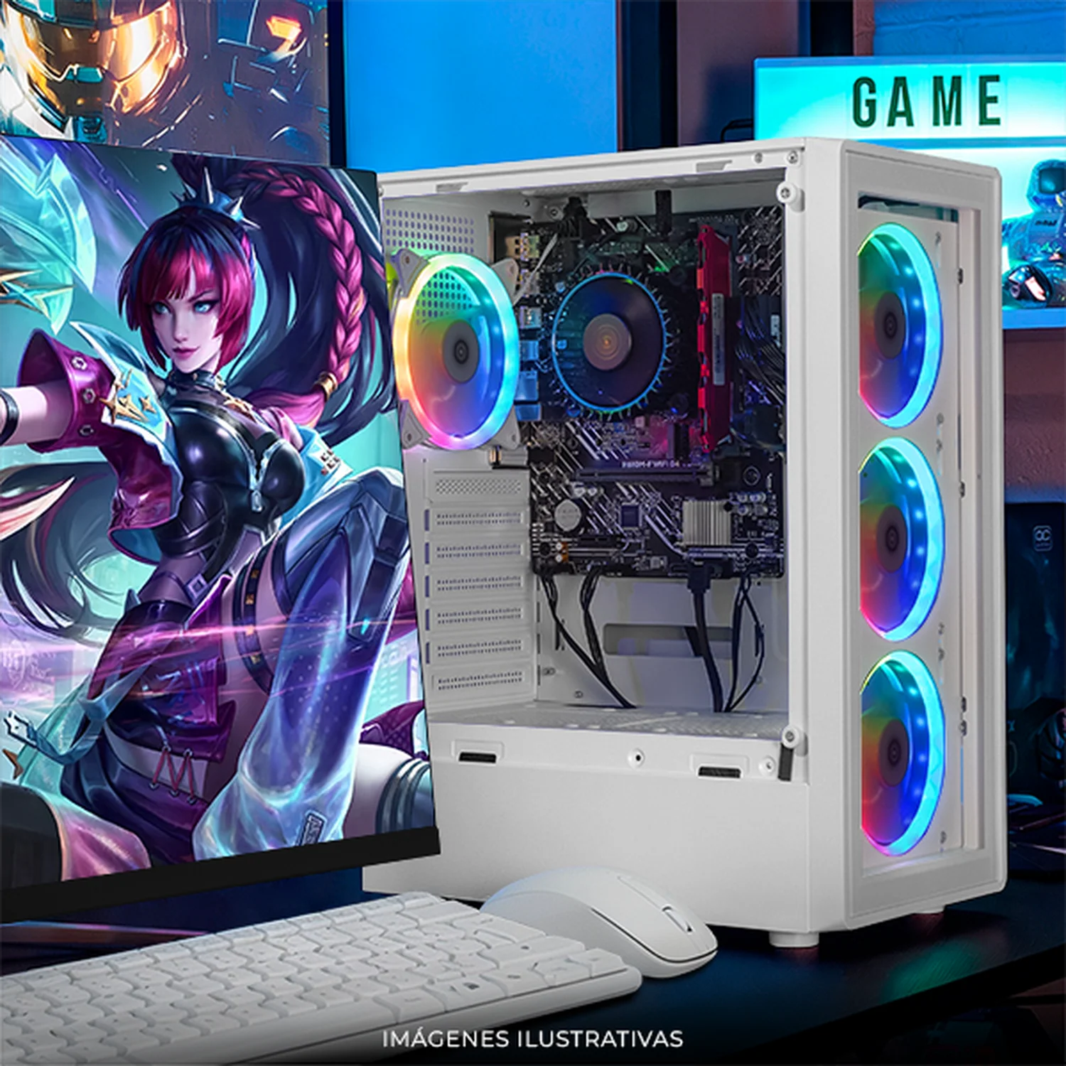 Computadora Escritorio Completa Xtreme PC Gaming Intel Core i7 12700 16GB SSD 1TB Monitor 27 75Hz WIFI White rendimiento básico para juegos casuales, trabajo y estudio - Image 6