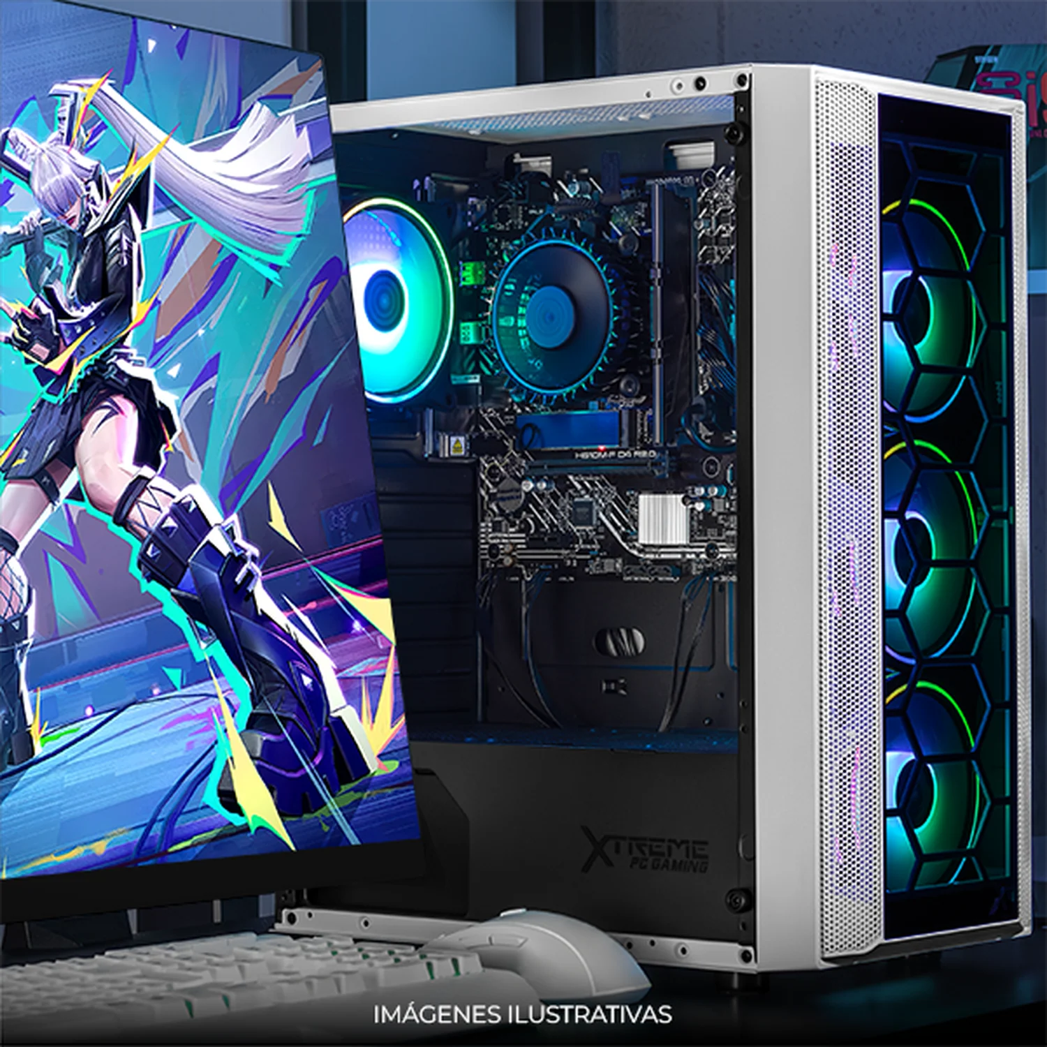 Computadora Escritorio Completa Xtreme PC Gaming Intel Core i7 12700 16GB SSD 1TB Monitor 27 75Hz WIFI White rendimiento básico para juegos casuales, trabajo y estudio - Image 6
