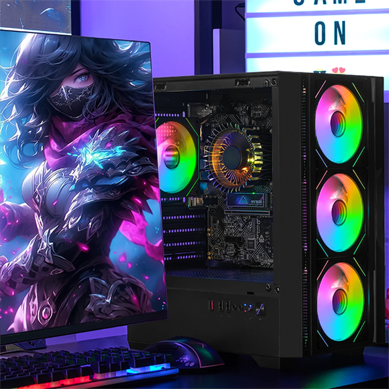 Computadora Escritorio Xtreme PC Gaming Intel Core i7 12700 32GB SSD 1TB Monitor 27 75Hz WIFI Black rendimiento básico para juegos casuales, trabajo y estudio - Image 6